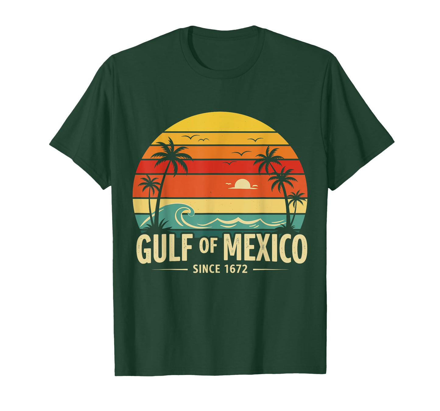 Gulf of Mexico Since 1672 Sunset Vibes Vintage Tee Men Women T-Shirt