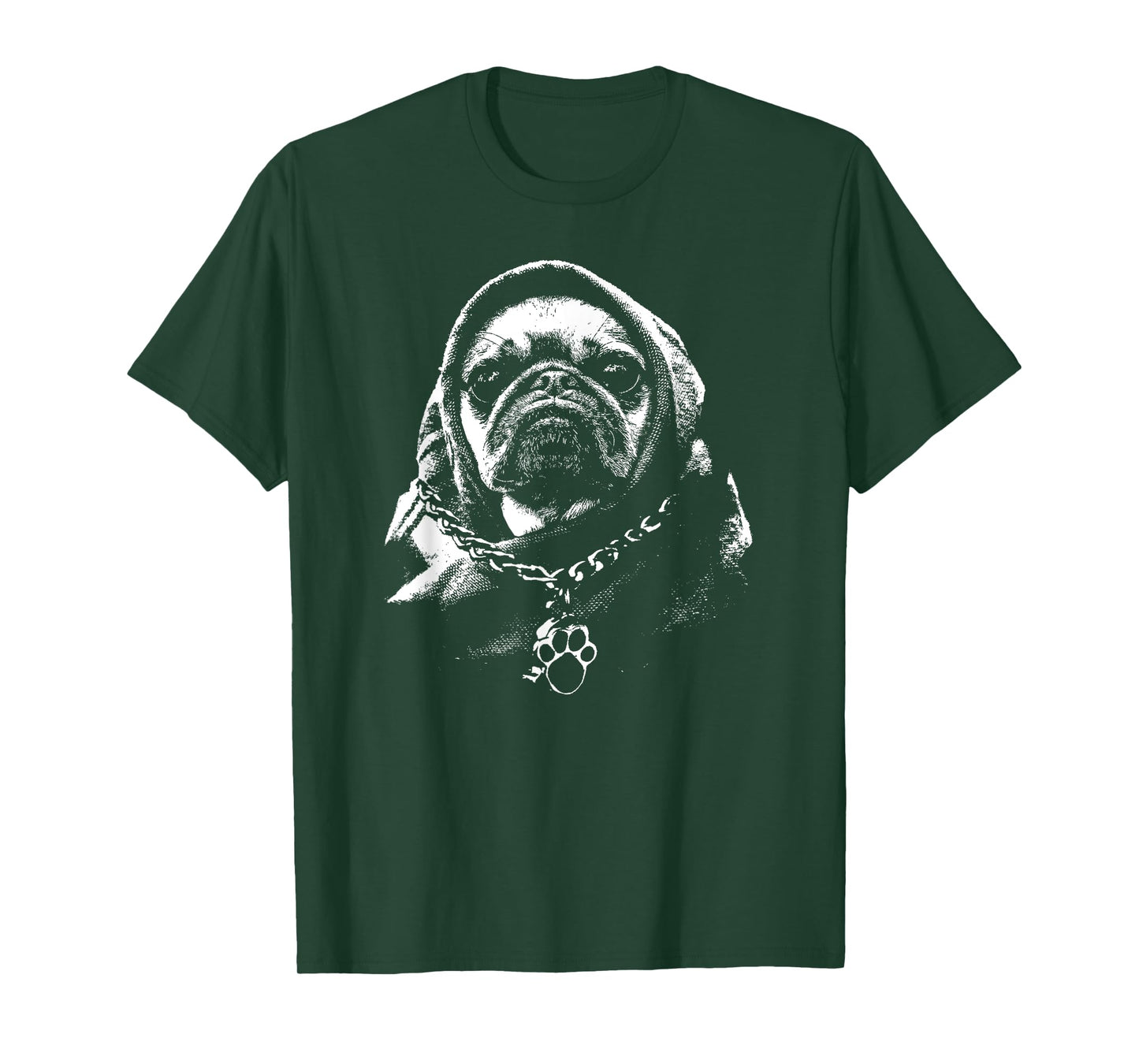 Cool Cute Hooded Gangsta Pug Thug Dog T-Shirt