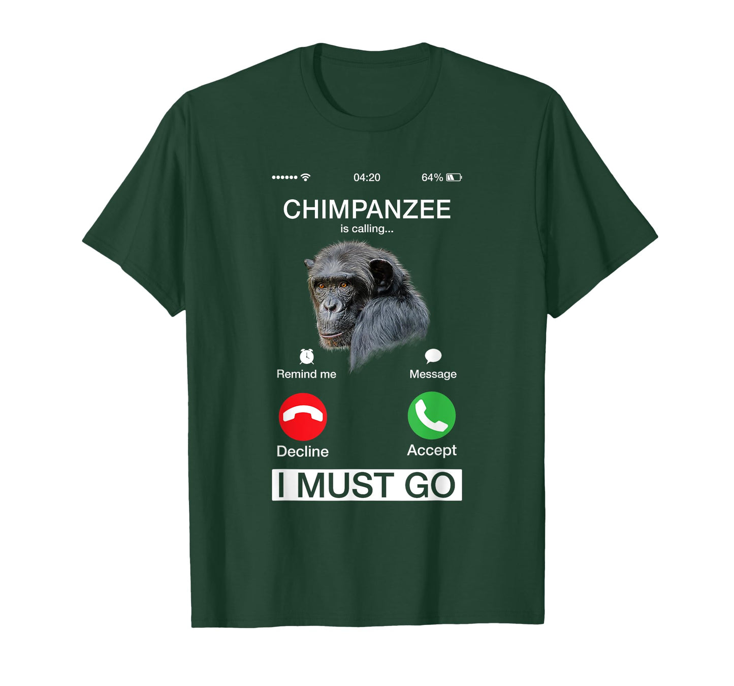 Chimpanzee Is Calling Art Monkey Chimp Ape Animal Novelty T-Shirt
