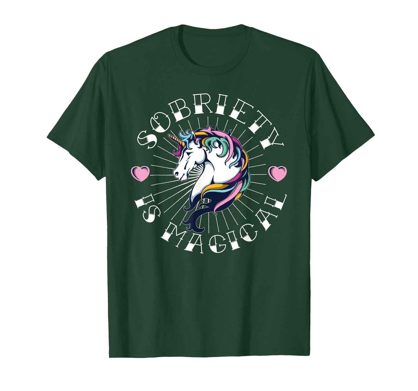 Unicorn Tattoo Art Sobriety is Magical NA AA Recovery Gift T-Shirt