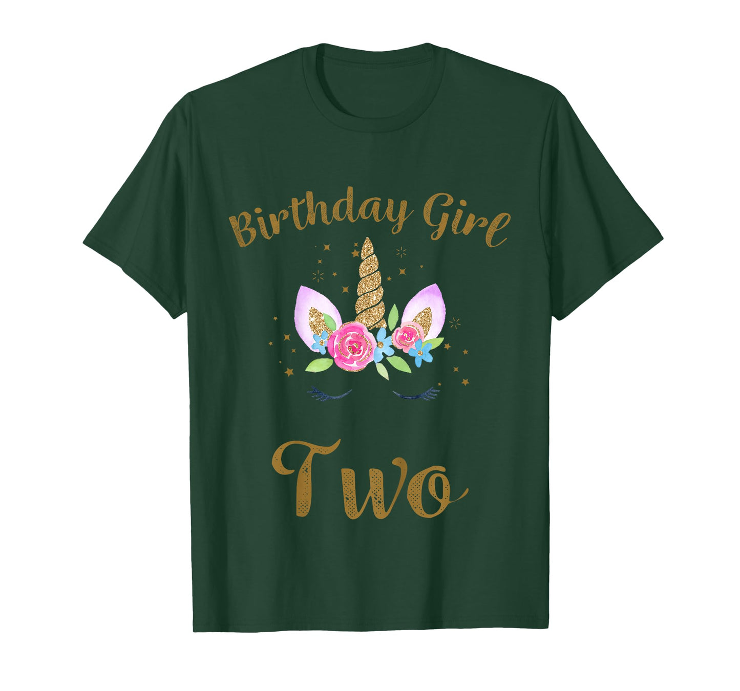 Kids 2nd Birthday Girl Unicorn Shirt Second Birthday Outfit T-Shirt