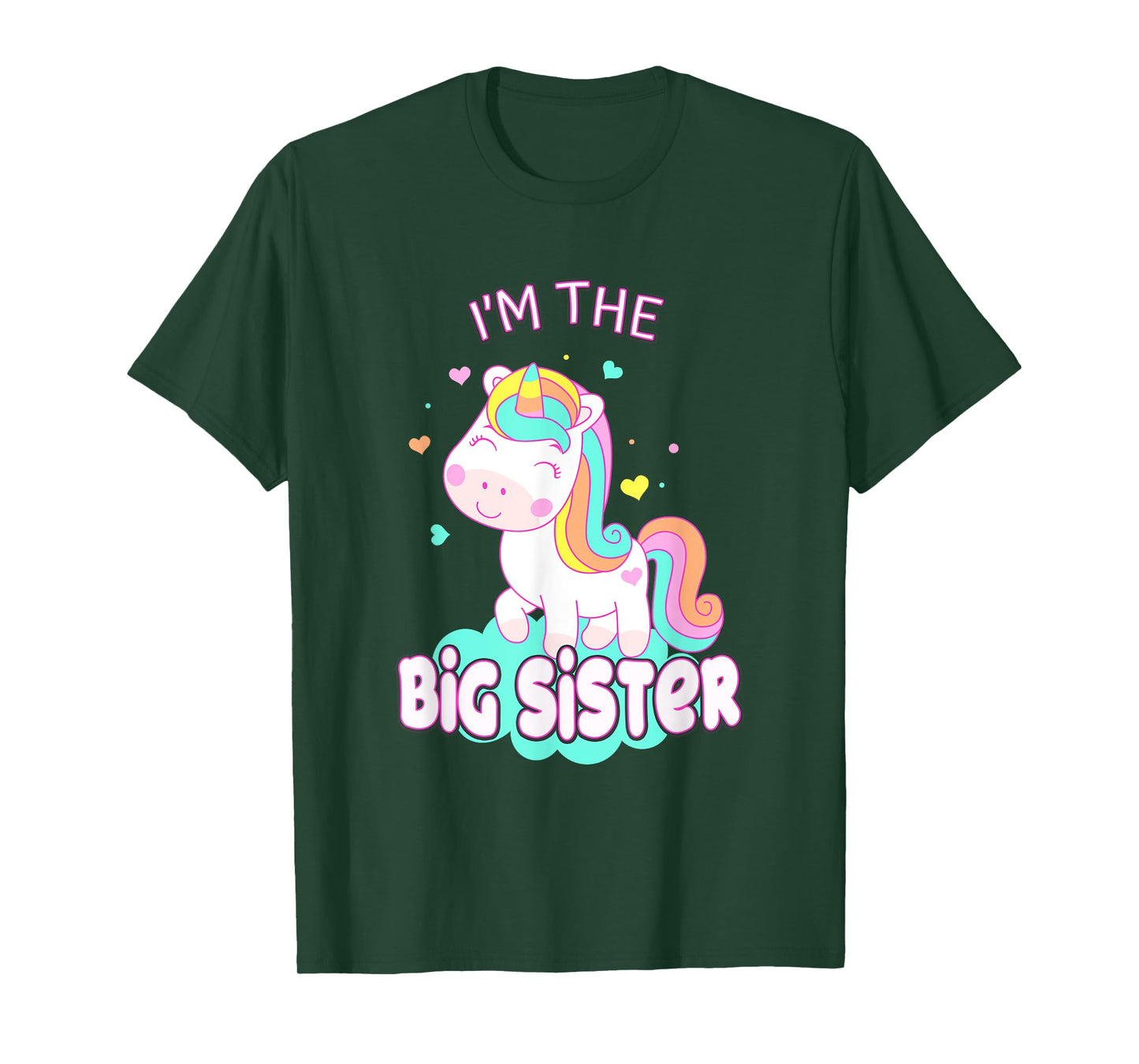 I Am The Big Sister Cute Unicorn Siblings Girls Family T-Shirt