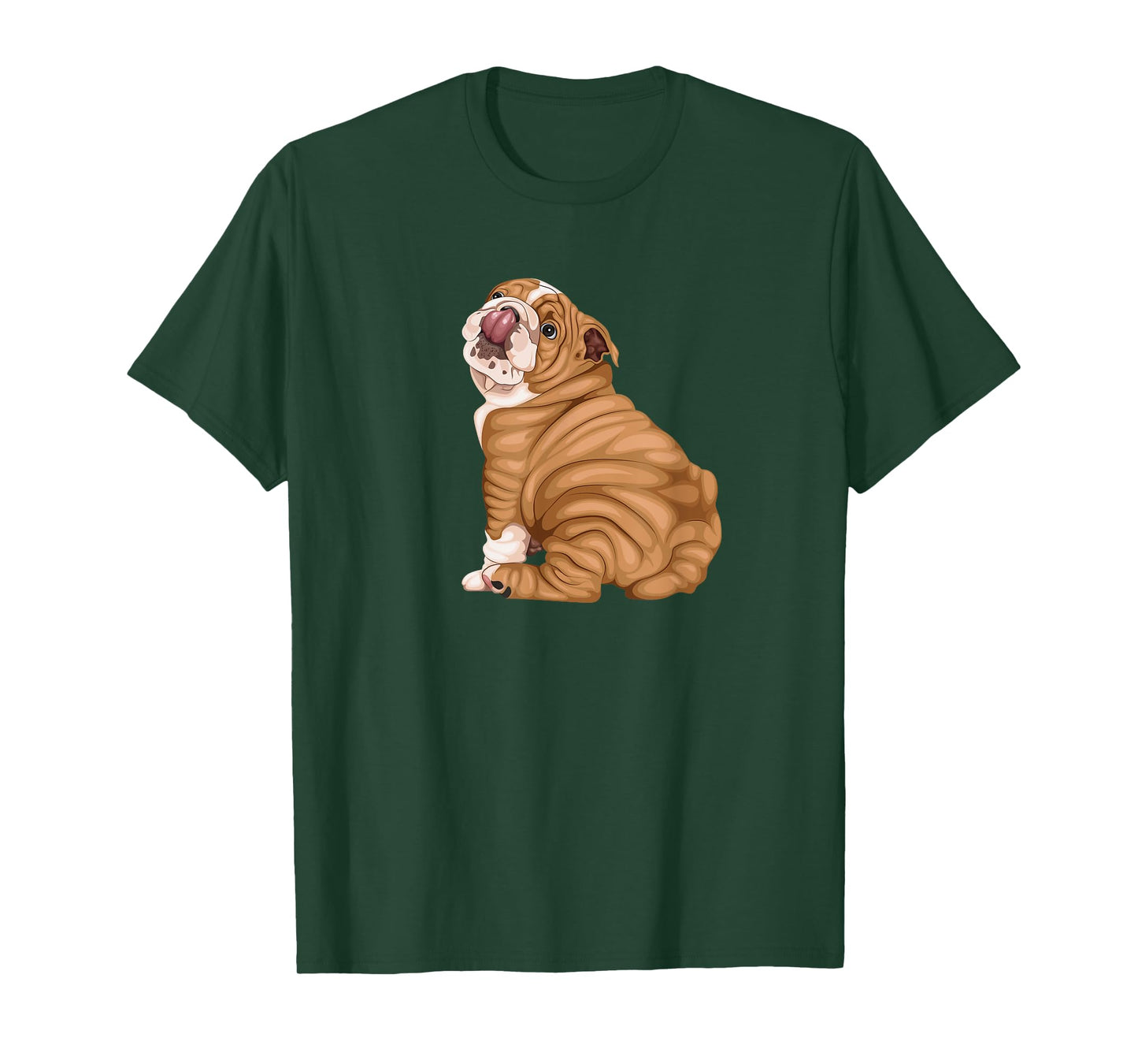 Funny Puppy Art Illustration English Bulldog Owner T-Shirt for Men Women Kids