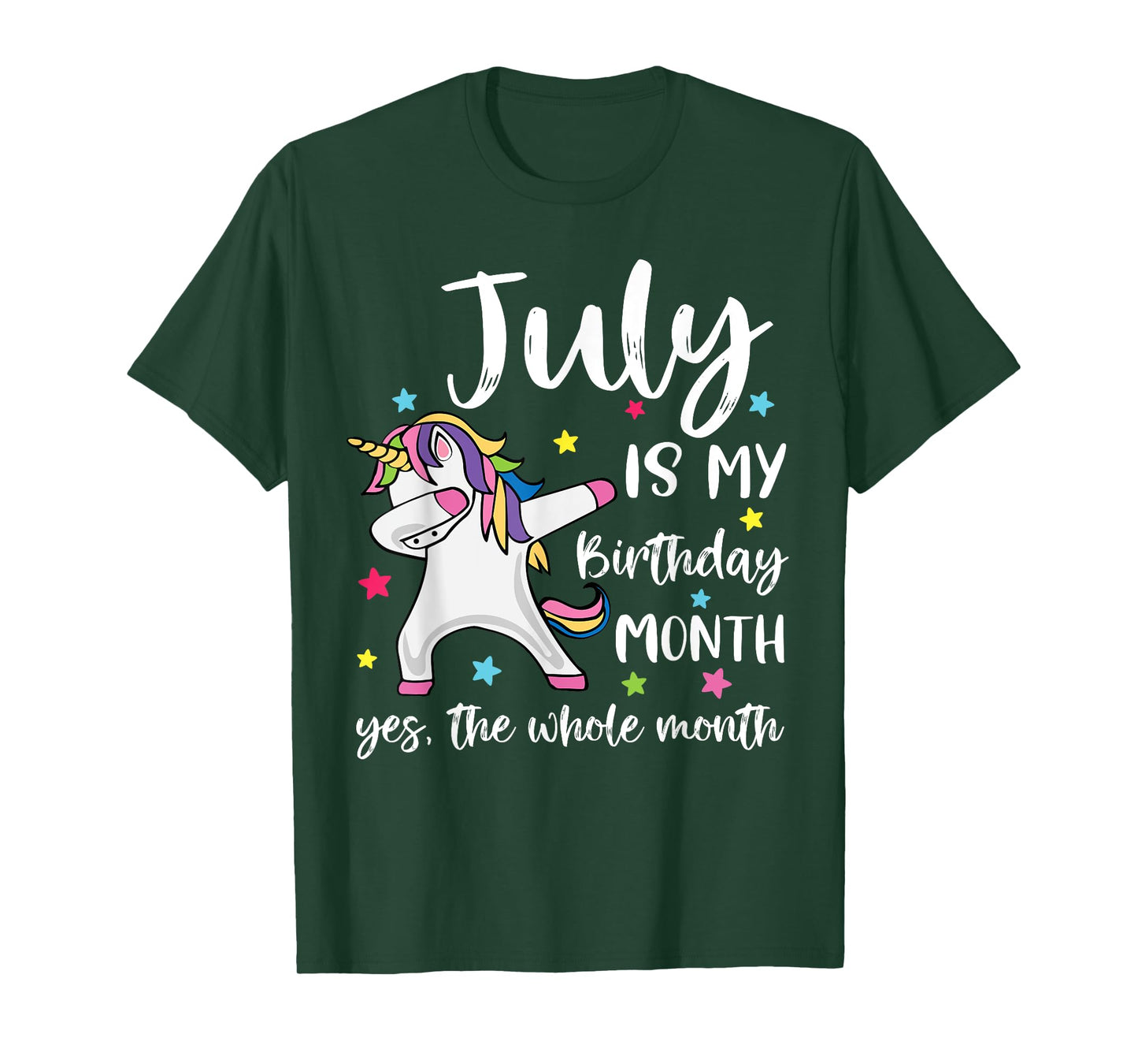 July Is My Birthday Yes The Whole Month Unicorn Birthday T-Shirt