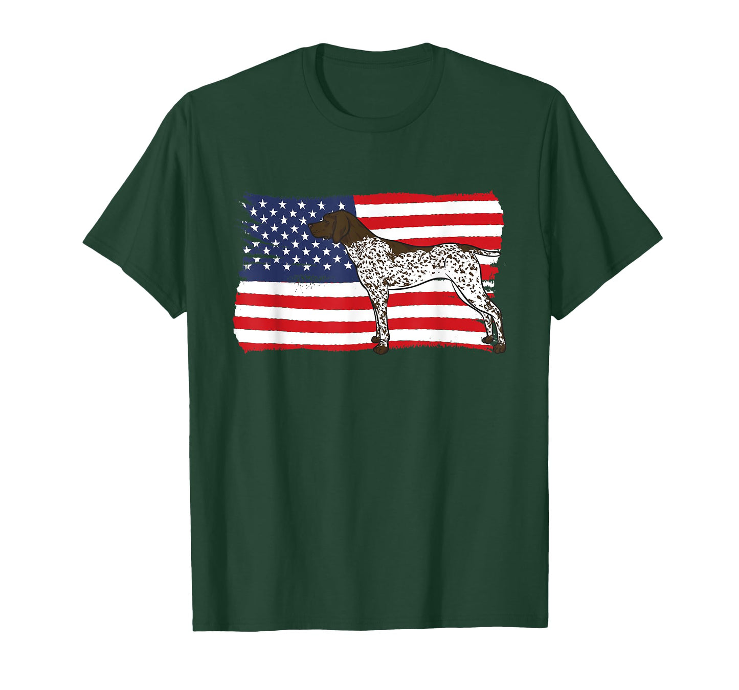 German Shorthaired Pointer Patriotic American Flag GSP Dog T-Shirt