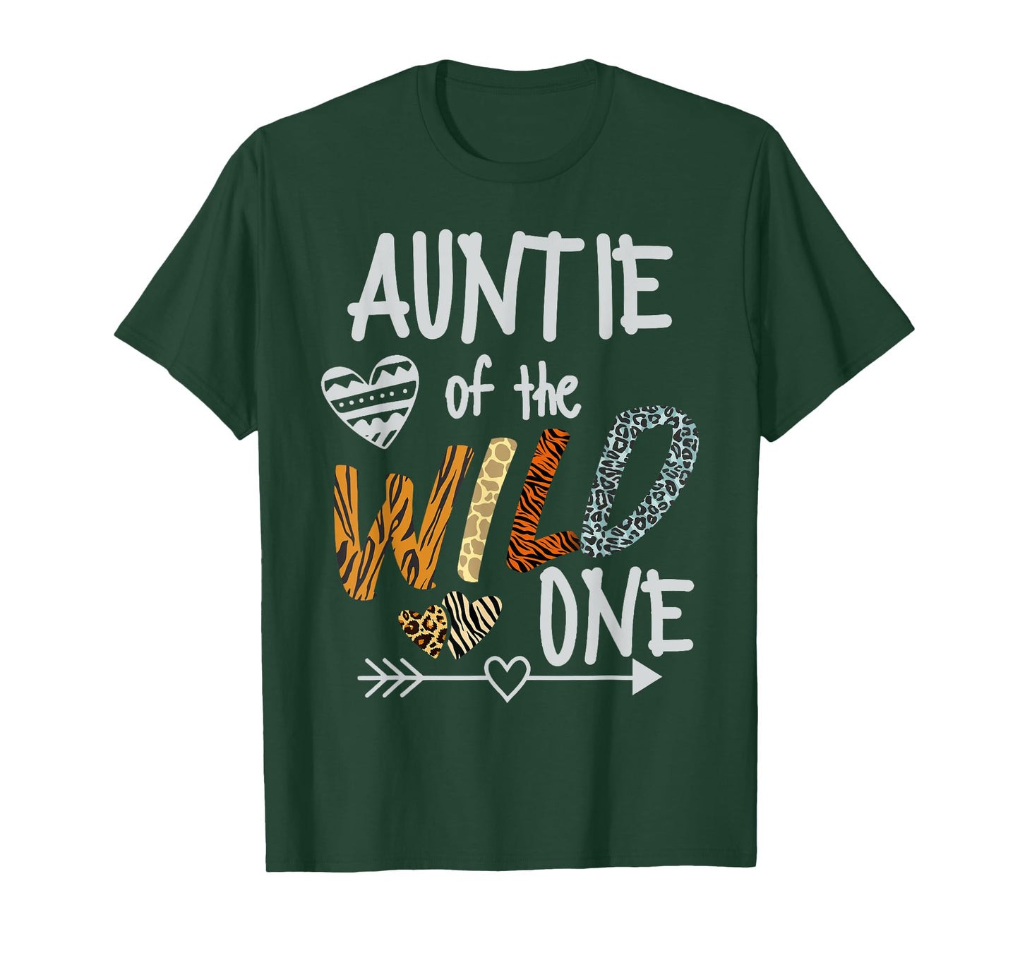 Auntie of The Wild One Animal Safari 1st Birthday Theme T-Shirt