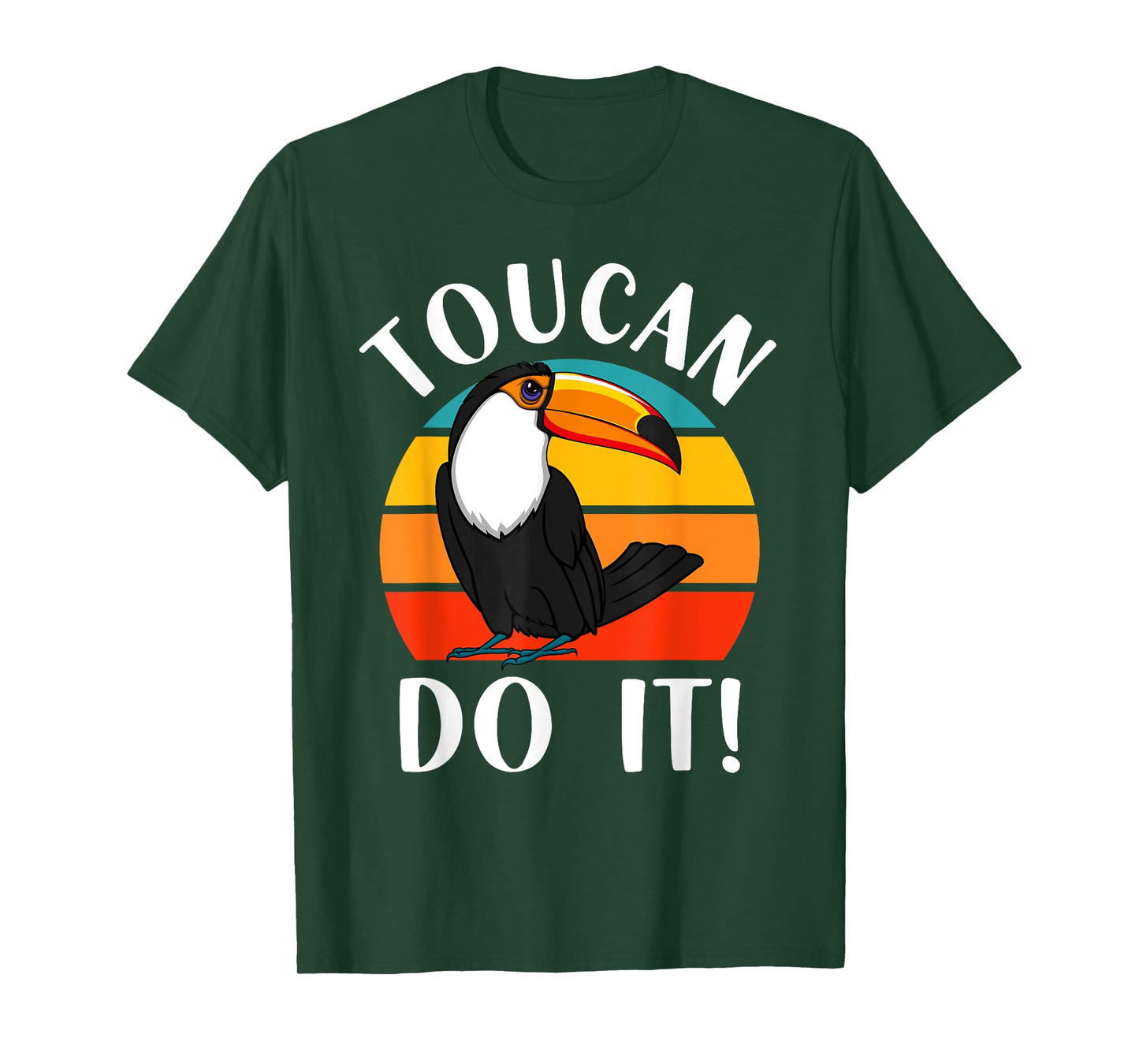 Funny Toucan Do It Tropical Bird Pun Retro Vintage Sunset T-Shirt