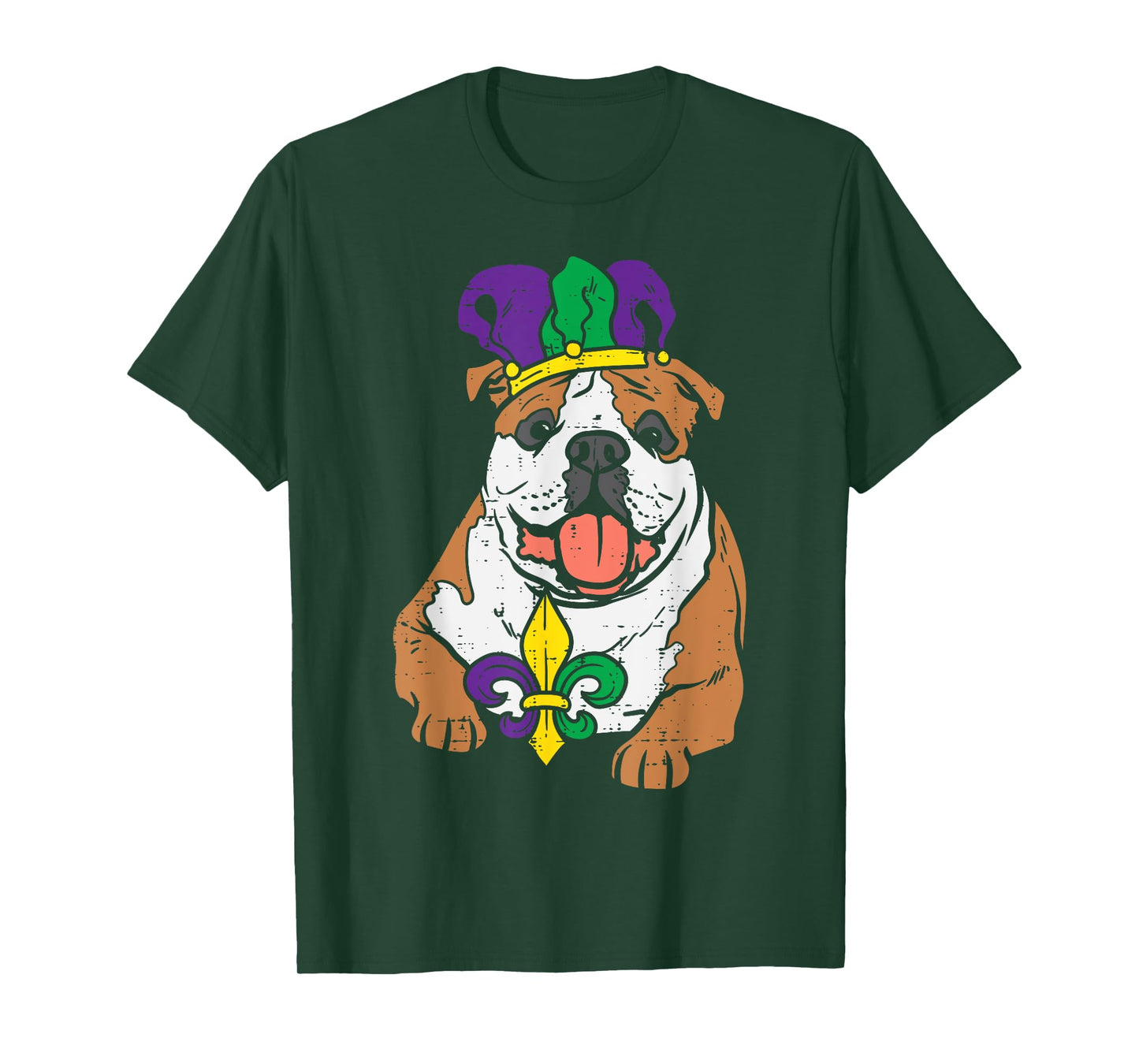 Jester English Bulldog Mardi Gras Funny Dog Men Women Kids T-Shirt