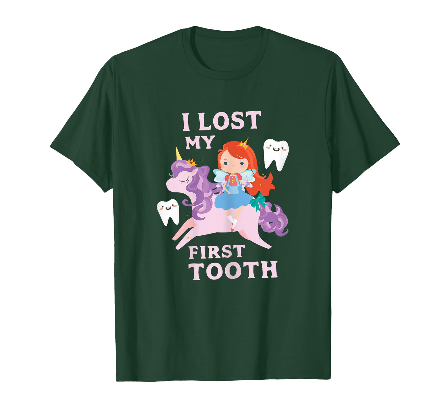 I Lost My First Tooth Shirt Baby Teeth Out Fairy Unicorn T-Shirt