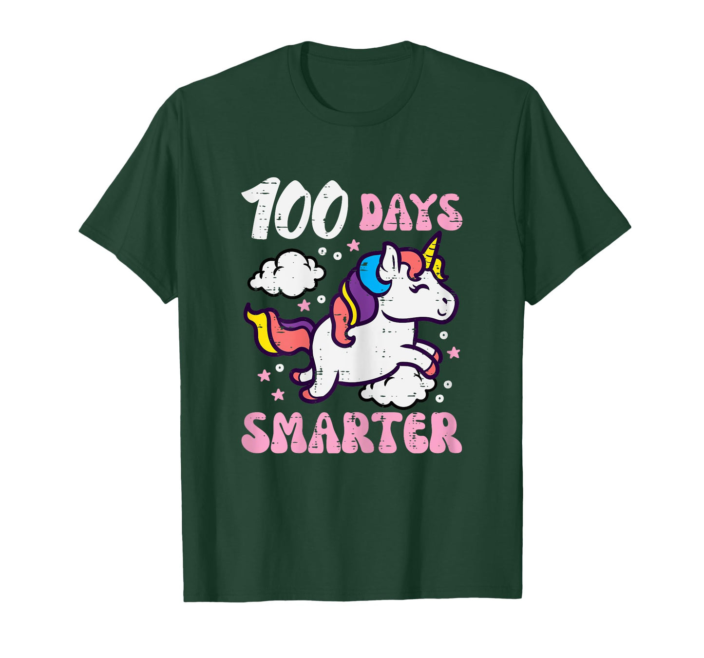 100 Days Smarter Unicorn 100th Day School Toddler Girls Kids T-Shirt