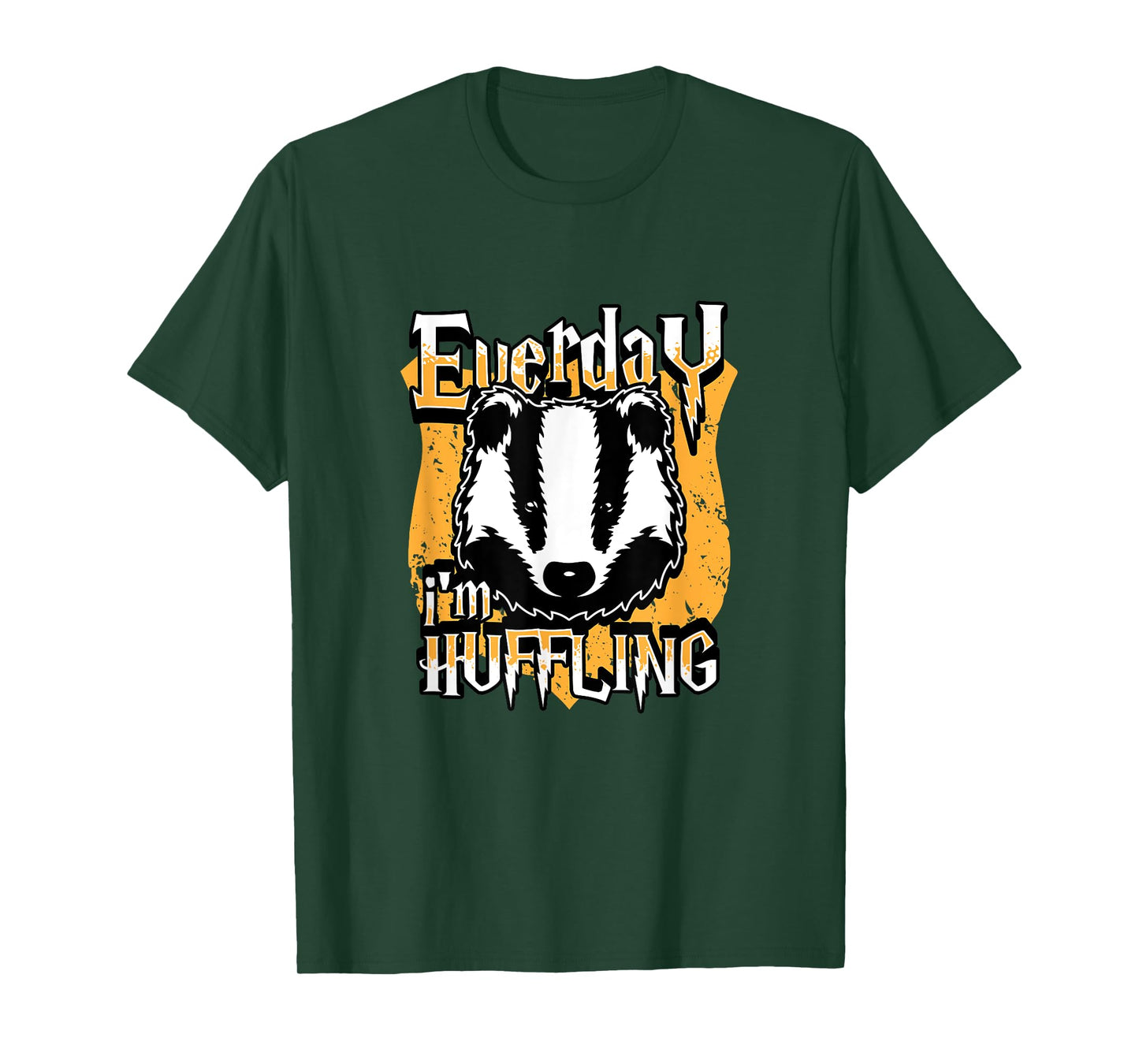 Funny Everyday I'm Huffling Badger Animal Graphic T-shirt T-Shirt