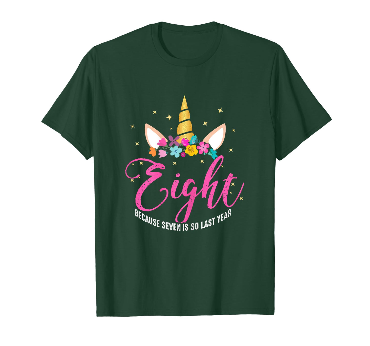 8 Years Old Birthday Girl Gifts Unicorn 8th Birthday T-Shirt
