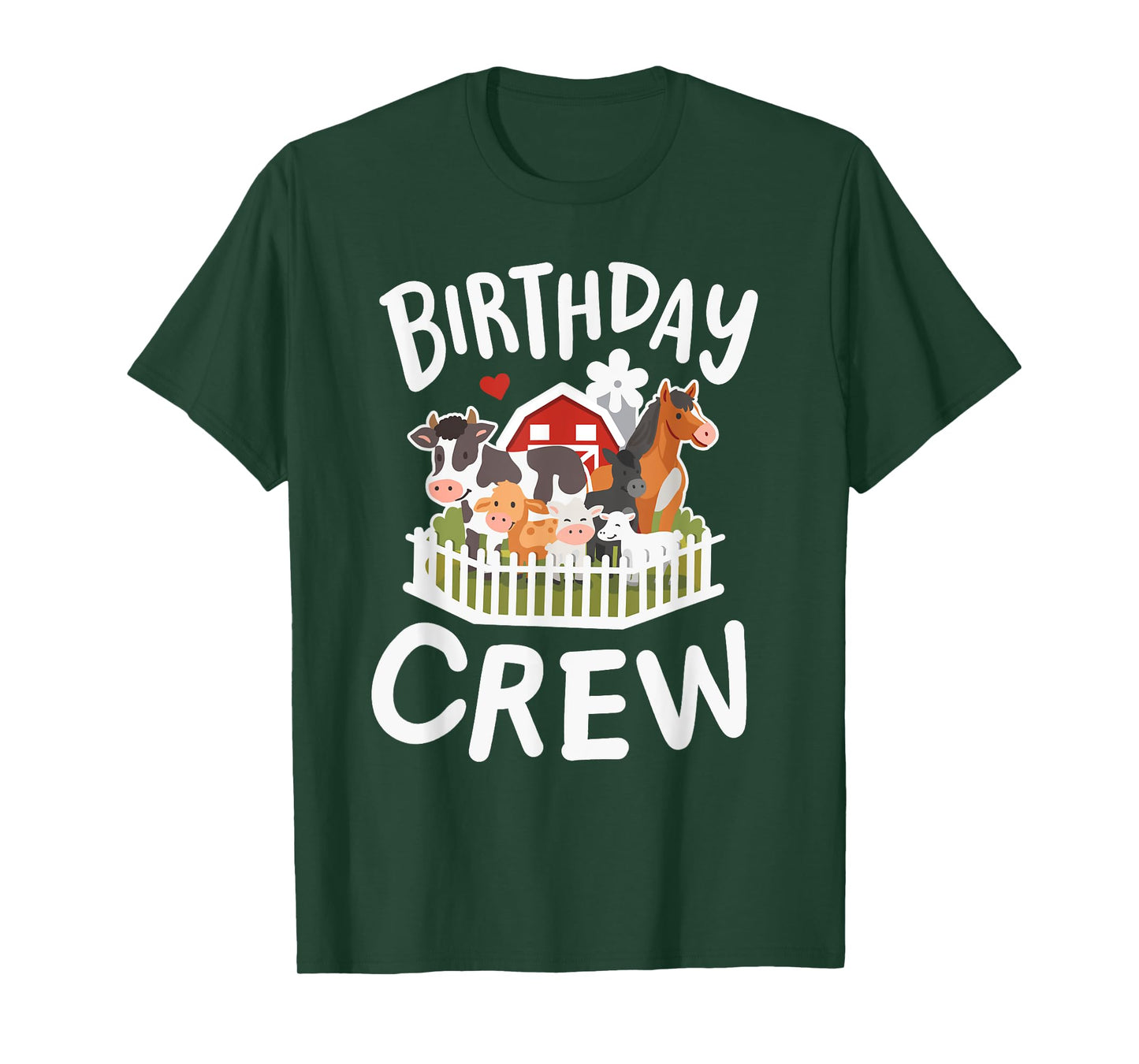 Birthday Crew Farm Animals Bday Matching Girls Boys Kids T-Shirt