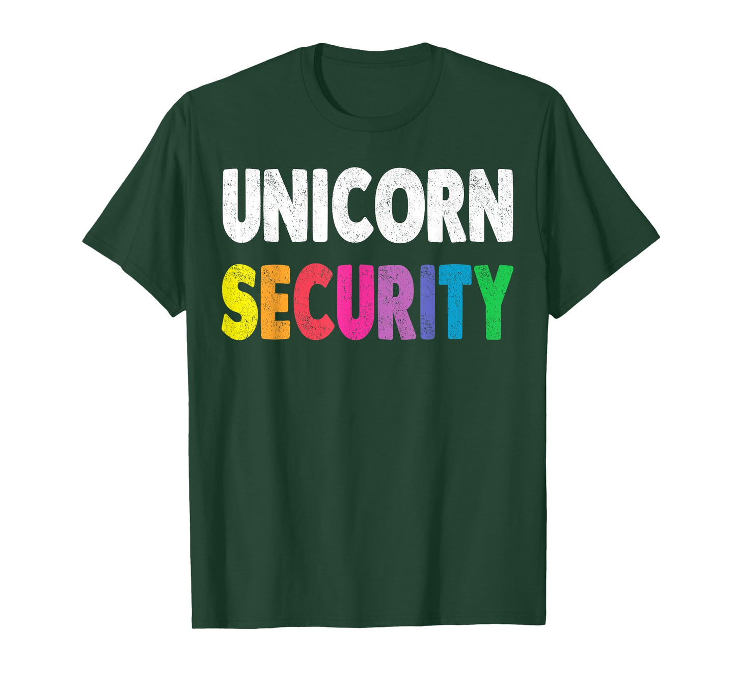 Halloween Dad Mom Daughter Adult Costume Unicorn Security T-Shirt