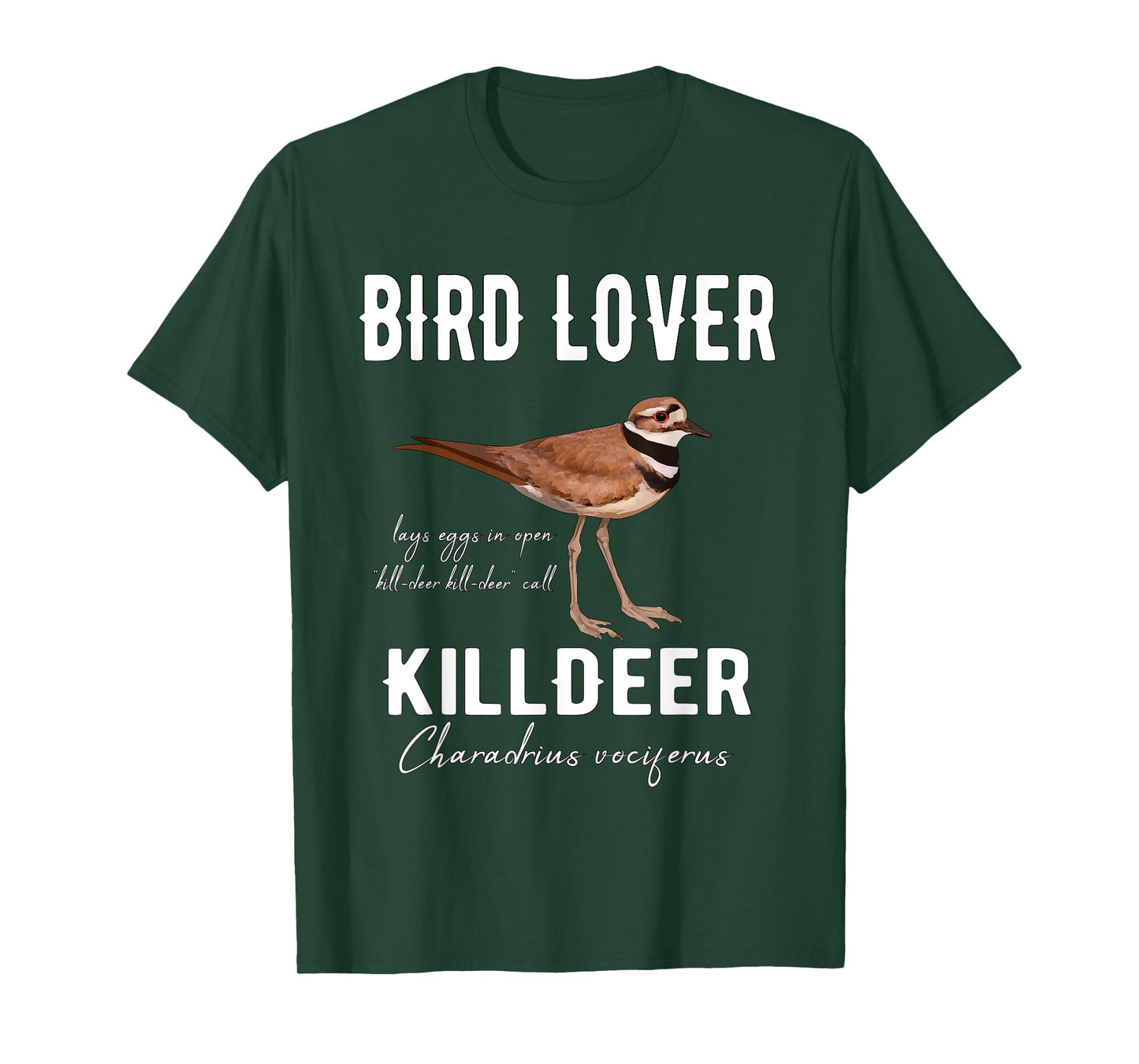 Bird Lover Killdeer T-Shirt with Scientific Name Birder Gift T-Shirt