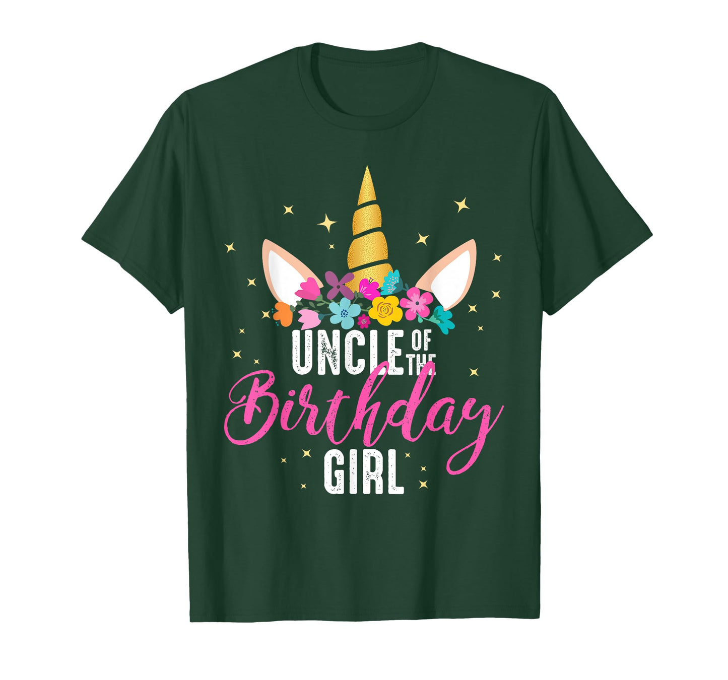 Uncle Of The Birthday Girl Uncle Gift Unicorn Birthday T-Shirt