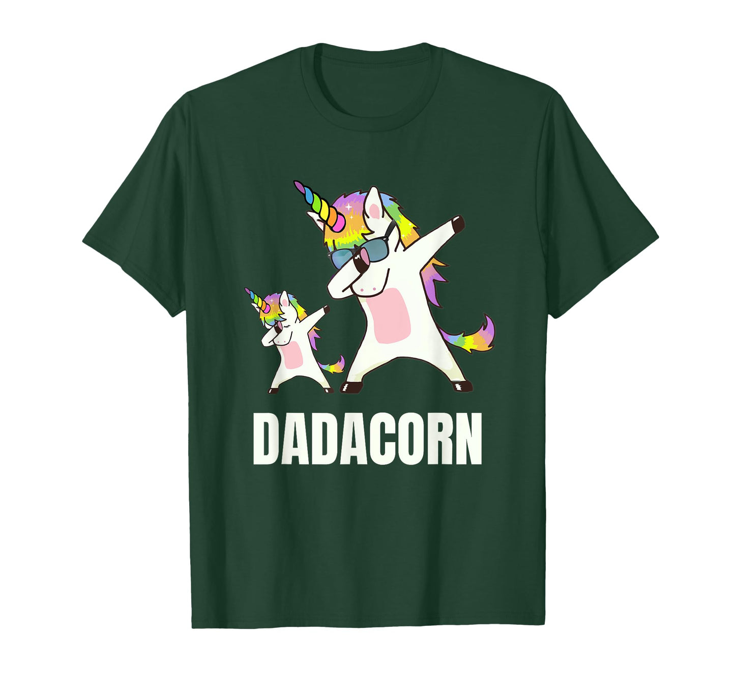 Dadacorn Daddy Unicorn Funny Dabbing Unicorn Dad and Baby T-Shirt