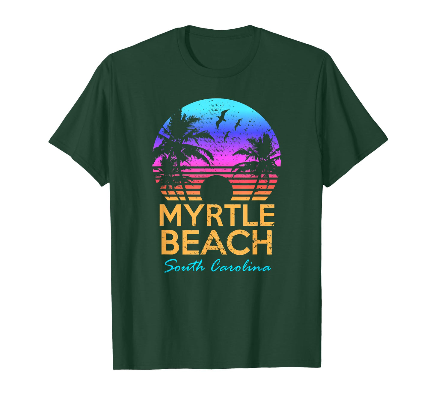 Myrtle Beach South Carolina Vacation Vintage Sunset Graphic T-Shirt