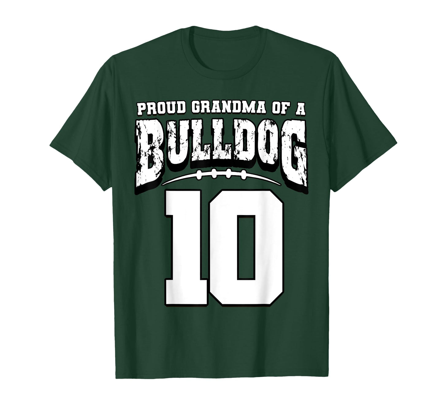 Proud Bulldog Football Grandma Of Player 10 T-Shirt