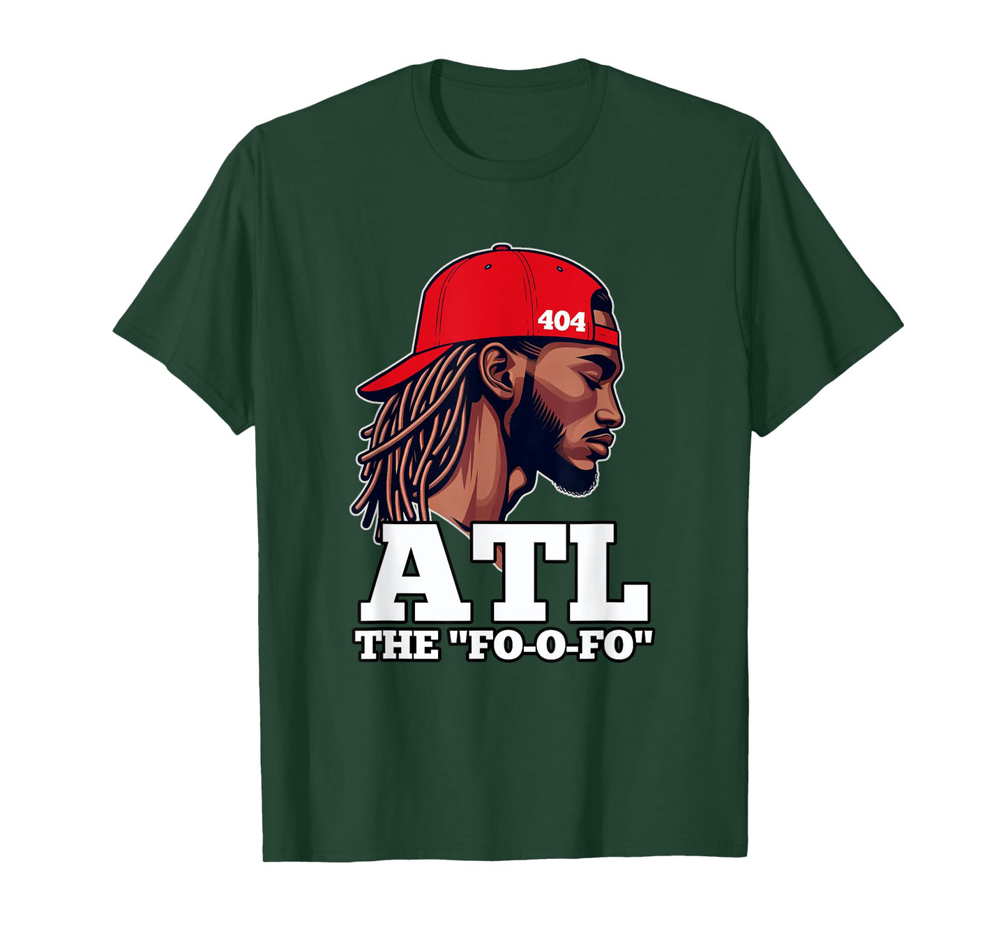 404 Atlanta ATL Black Man With Hat and Locs T-Shirt