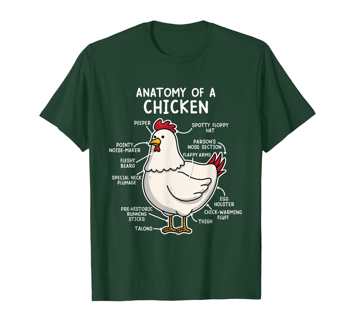 Anatomy of a Chicken Tee Country Farm Women Girl T-Shirt