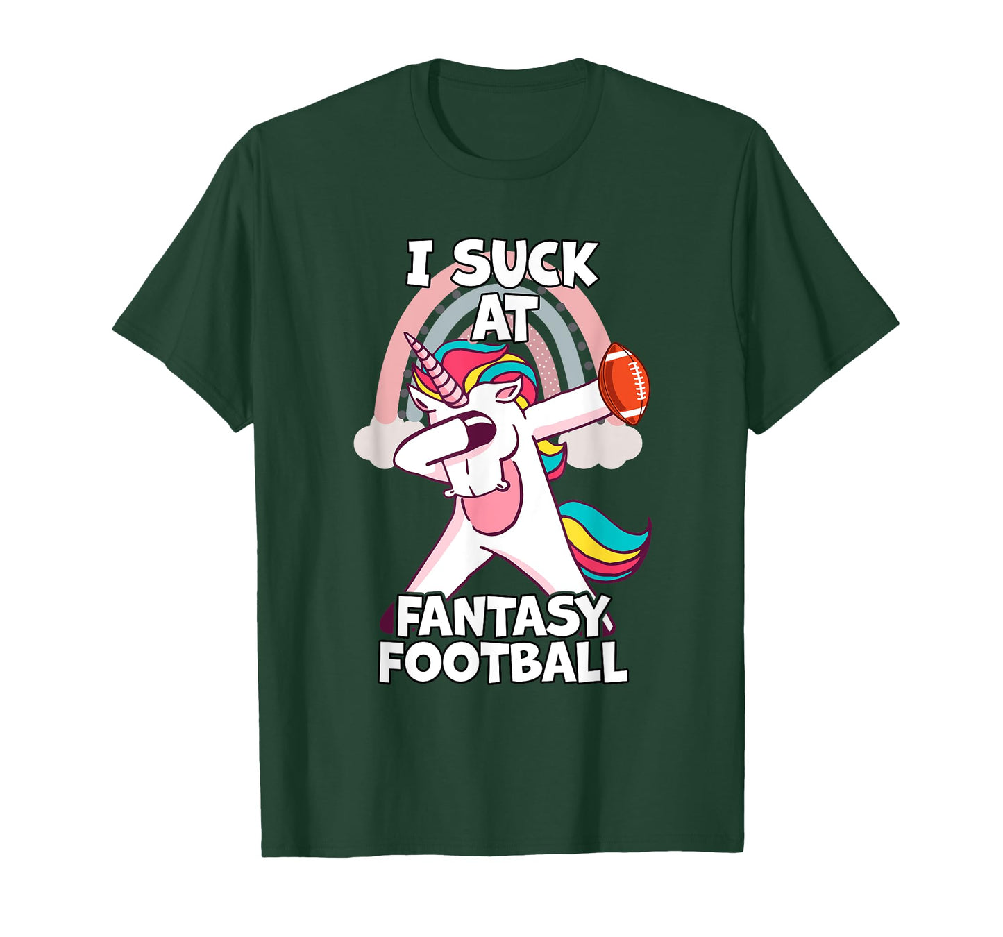 I Suck at Fantasy Football Unicorn Rainbow Loser Men T-Shirt