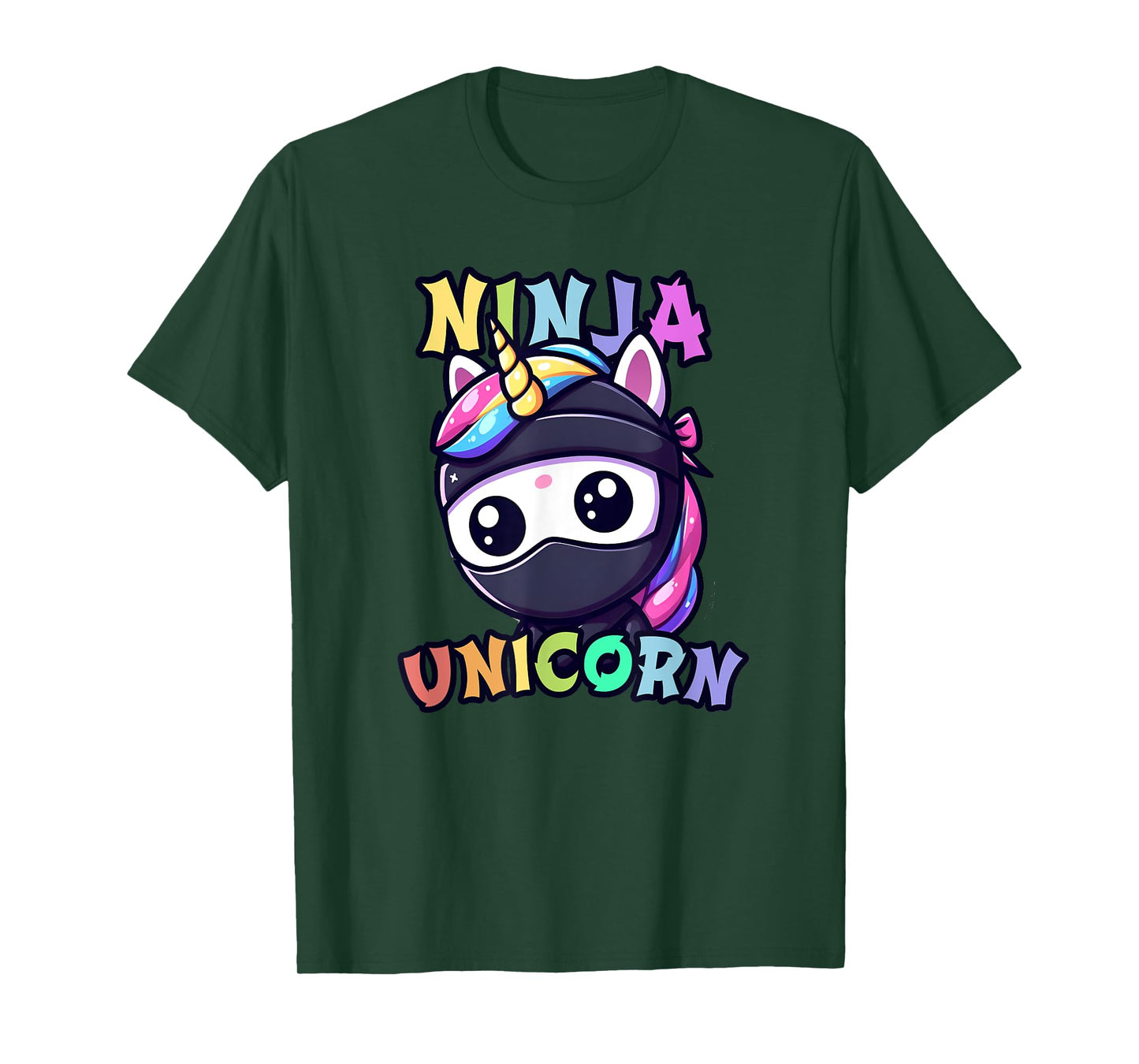 Kids NINJA UNICORN Birthday Girl Funny Little Gymnast Strong T-Shirt