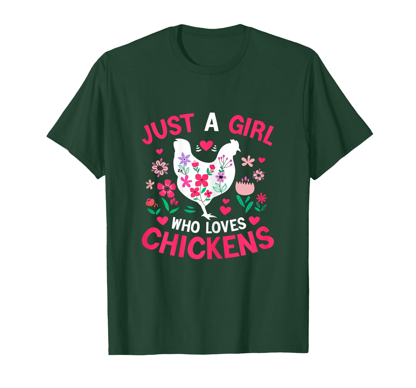 Just a Girl who Loves Chickens Shirt Cute Chicken Kids Women T-Shirt