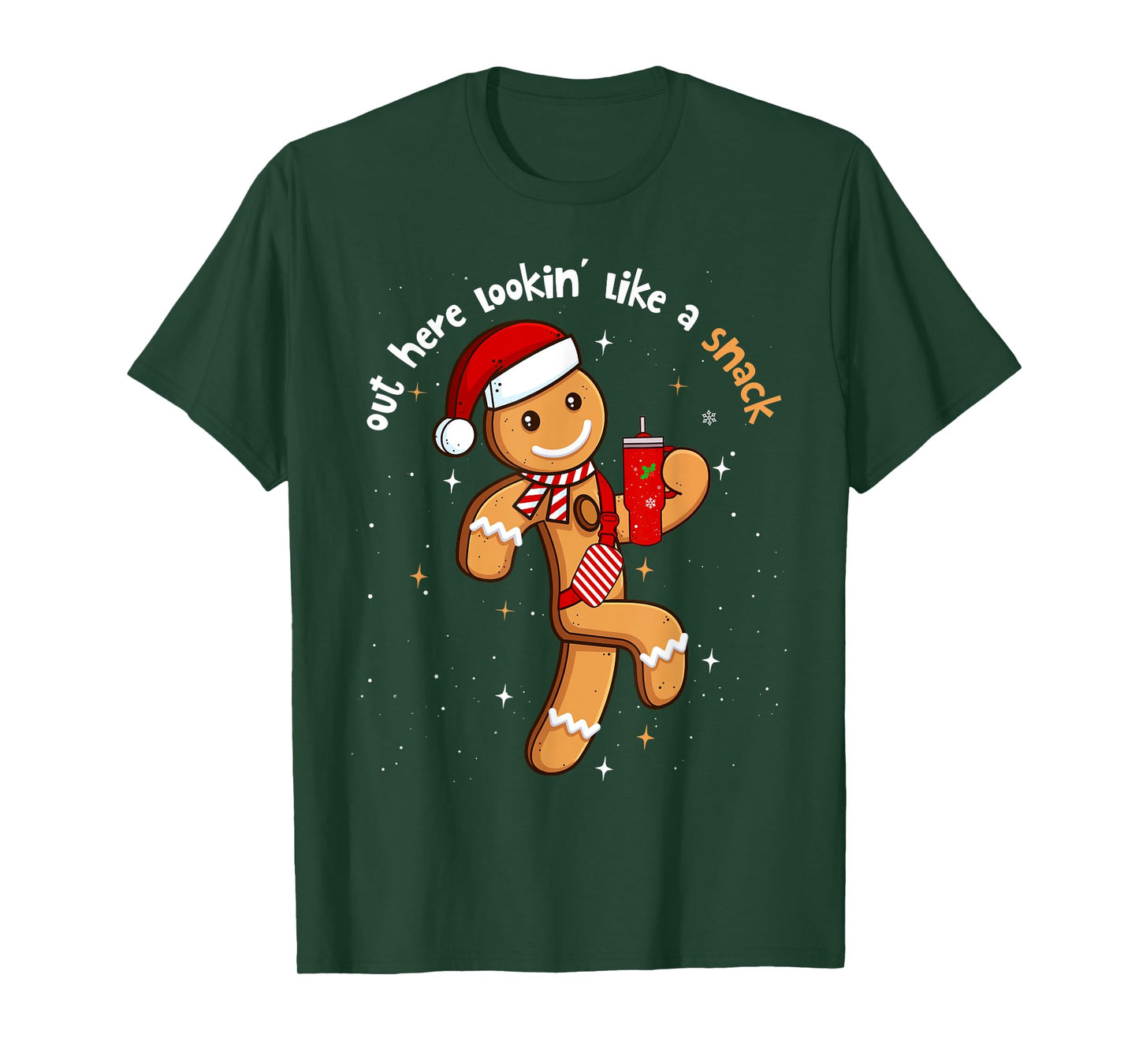 Out Here Looking Like A Snack Funny BouJee Xmas Gingerbread T-Shirt