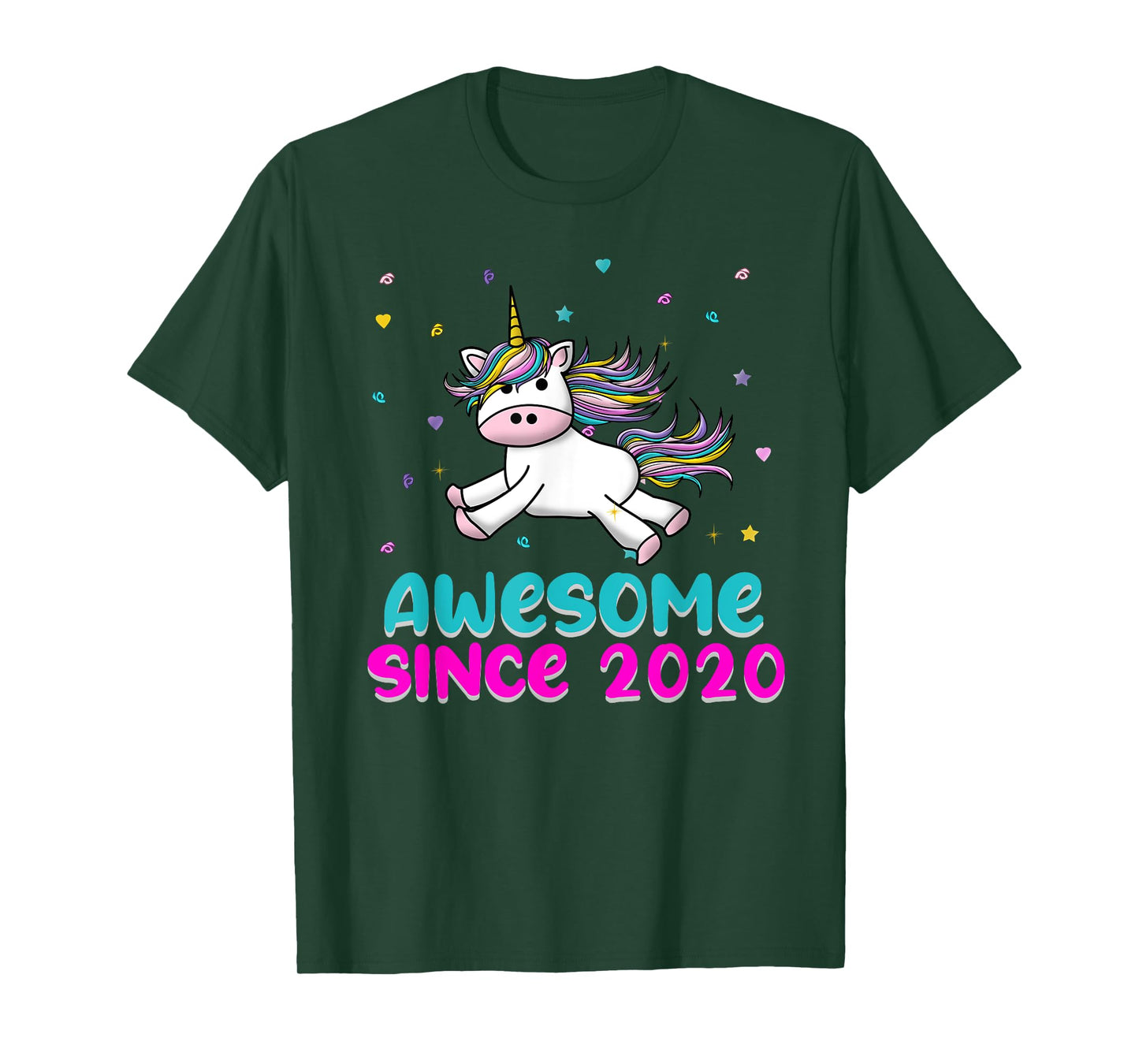 Unicorn Birthday Girl Gift Love Awesome Since 2020 T-Shirt