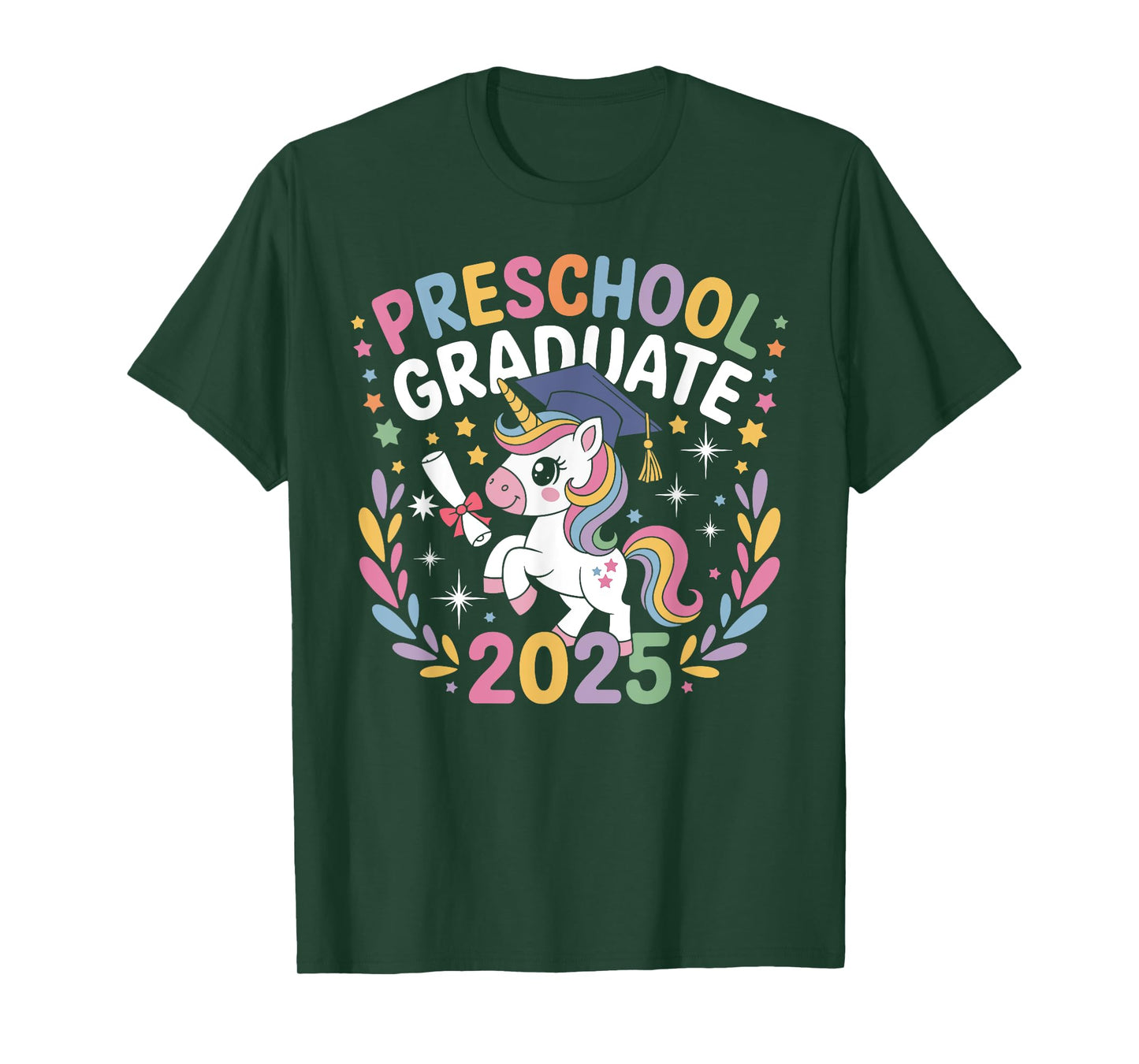Preschool Graduation 2025 Unicorn Pre-k Graduate Kids Girls T-Shirt
