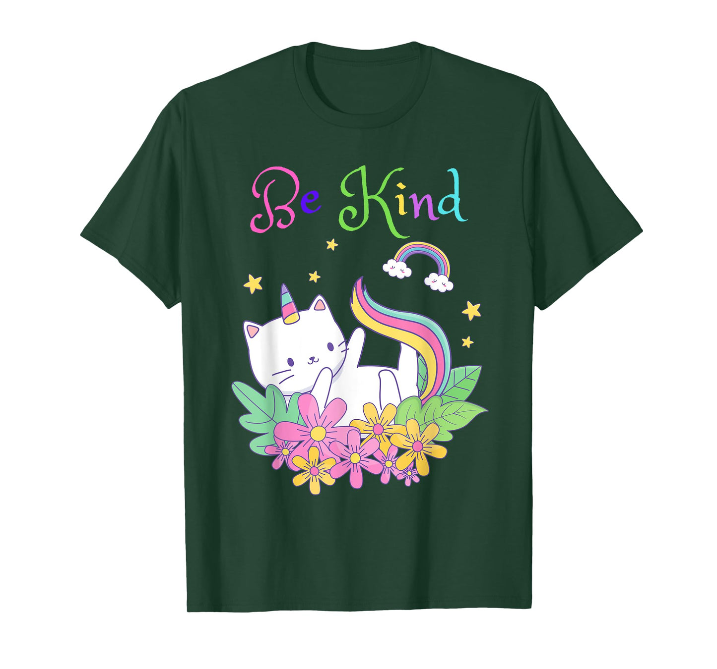 Cat Unicorn Be Kind Shirt Caticorn Be Kind Gift for Teacher T-Shirt