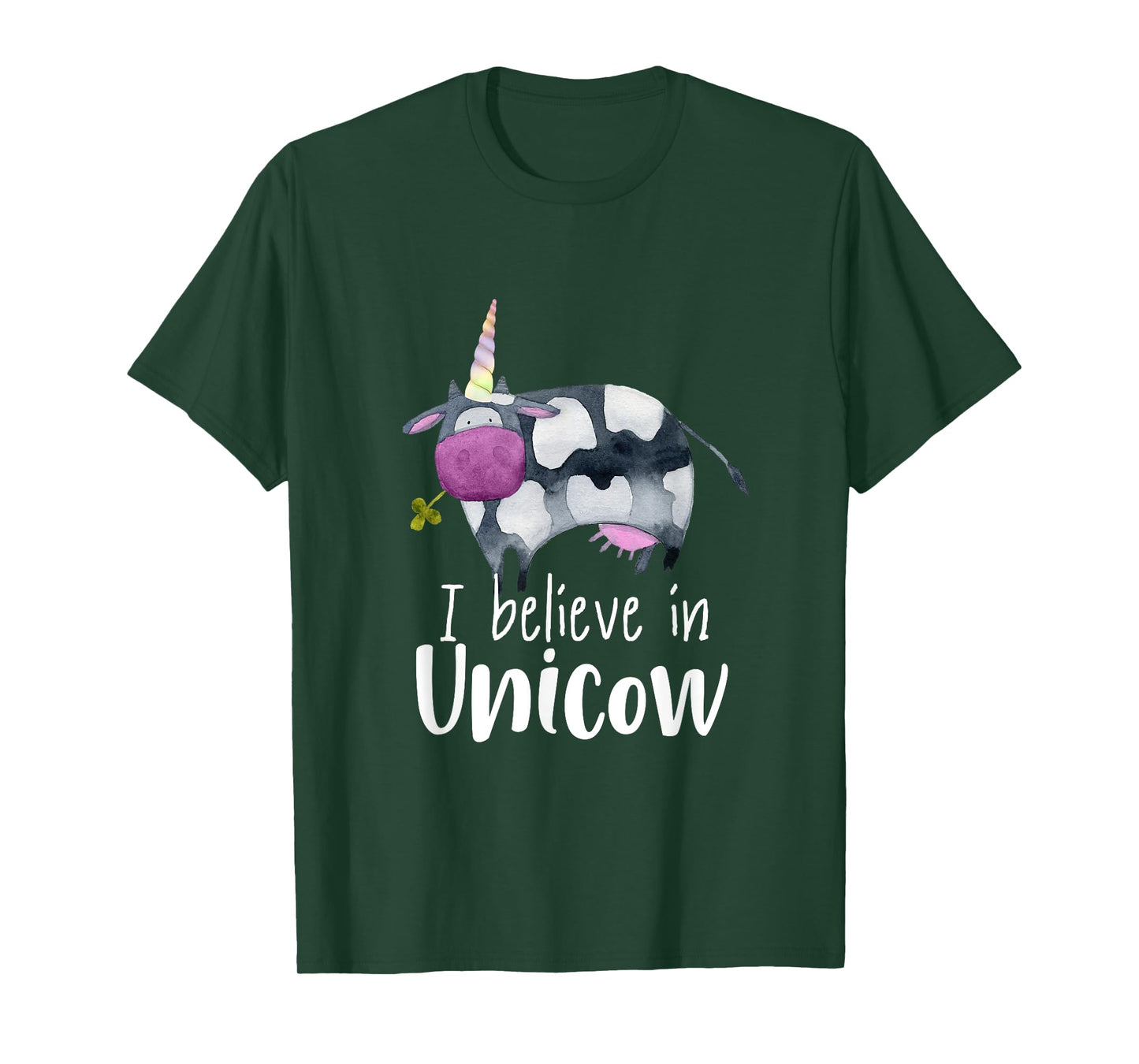 Unicorn Funny Cow I believe in Unicow tea T-Shirt