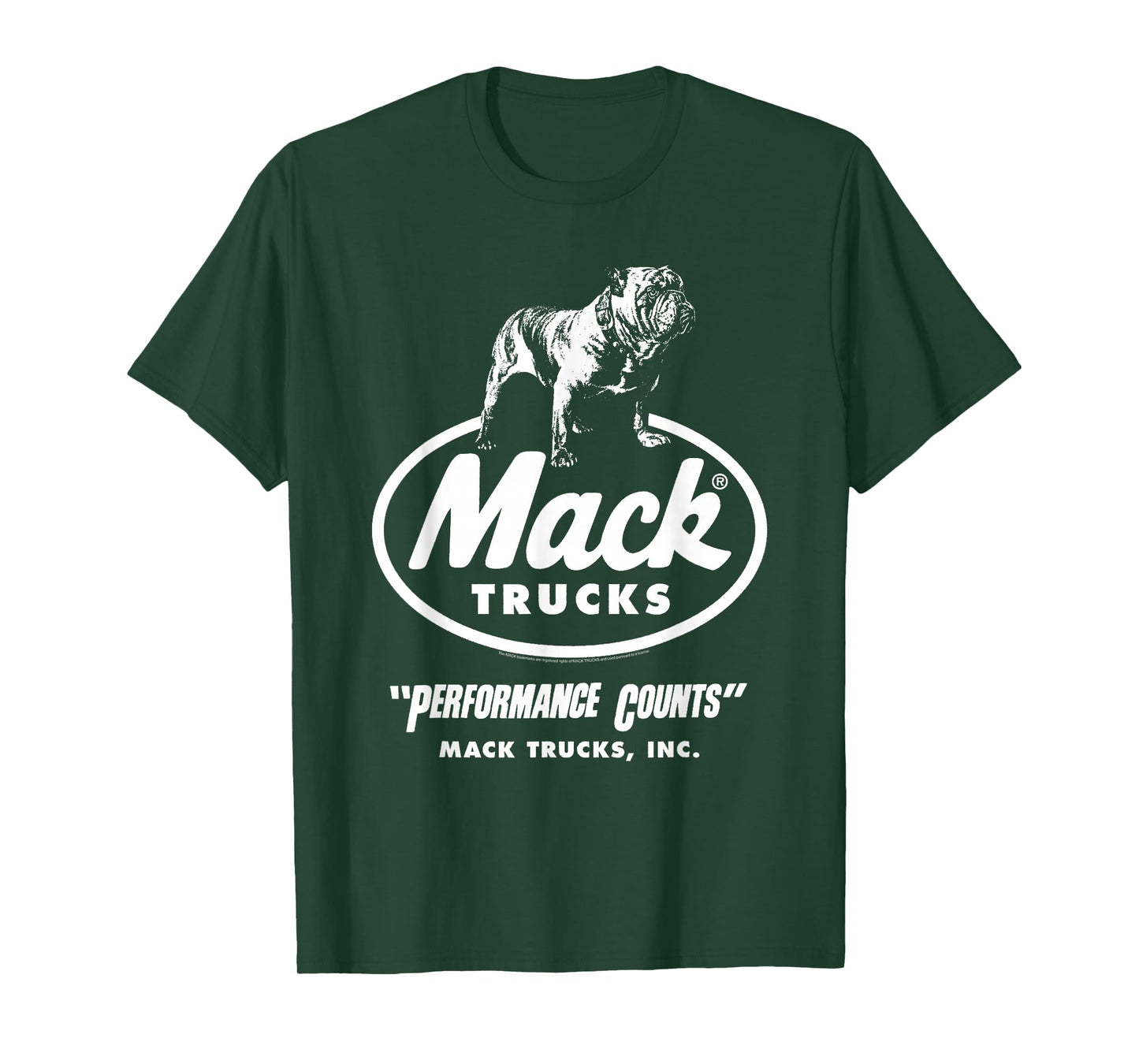 Mack Trucks Performance Counts Bulldog Logo Trucking T-Shirt