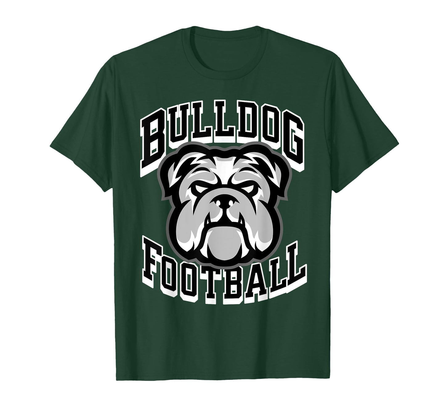 Bulldogs Football Game Day Print Mom Dad Black T-Shirt