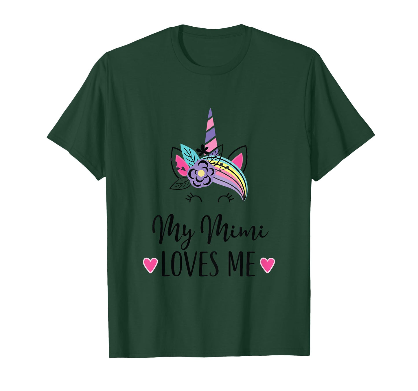 Kids My Mimi Loves Me Unicorn Granddaughter T-Shirt