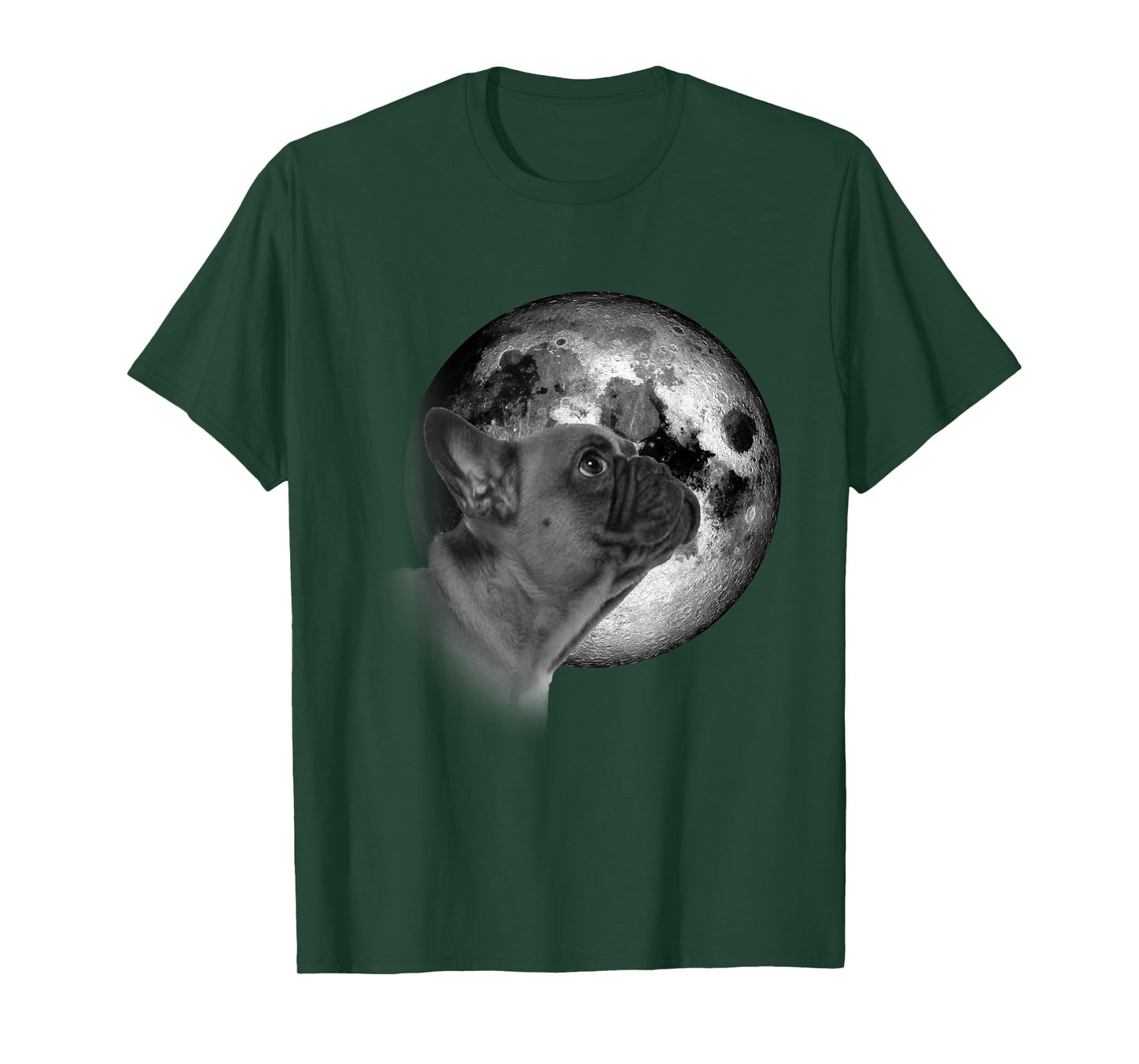 Funny cute French Bulldog with Moon Frenchie Dog Lovers T-Shirt