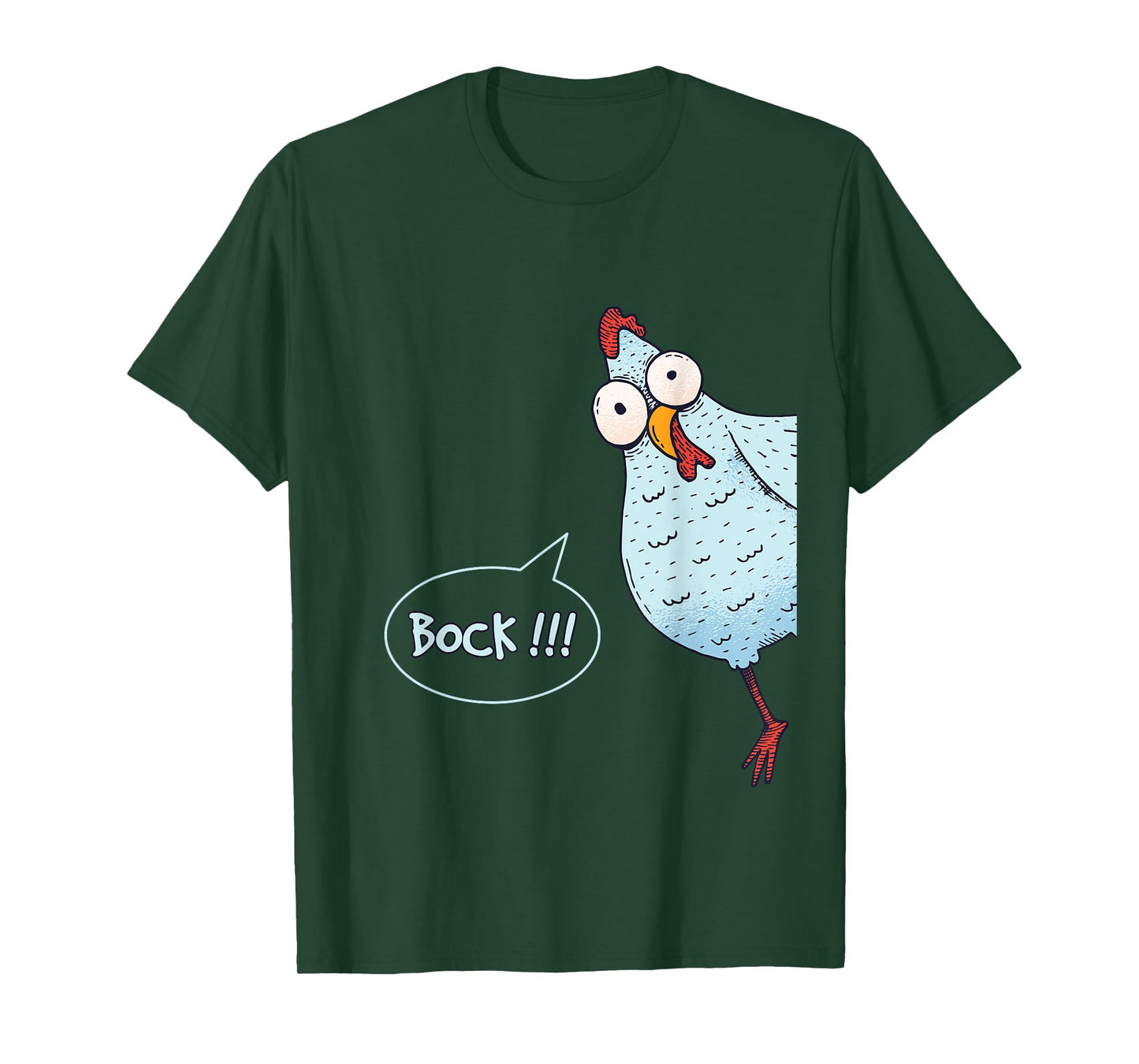 Chicken Looking Around The Corner - Bock T-Shirt