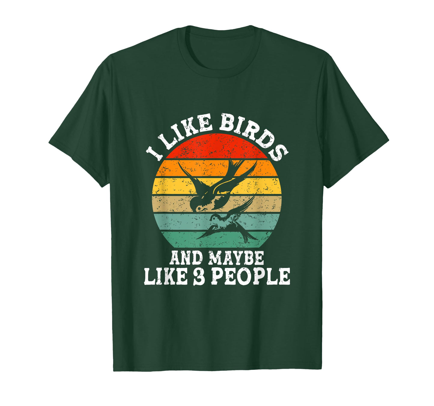 I Like Birds And Maybe 3 People Funny Retro T-Shirt