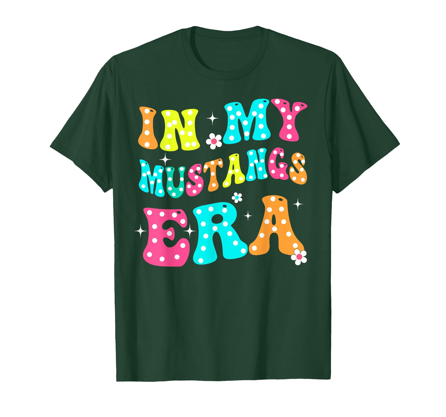 In My Mustangs Era Back to School Spirit Game Retro Groovy T-Shirt