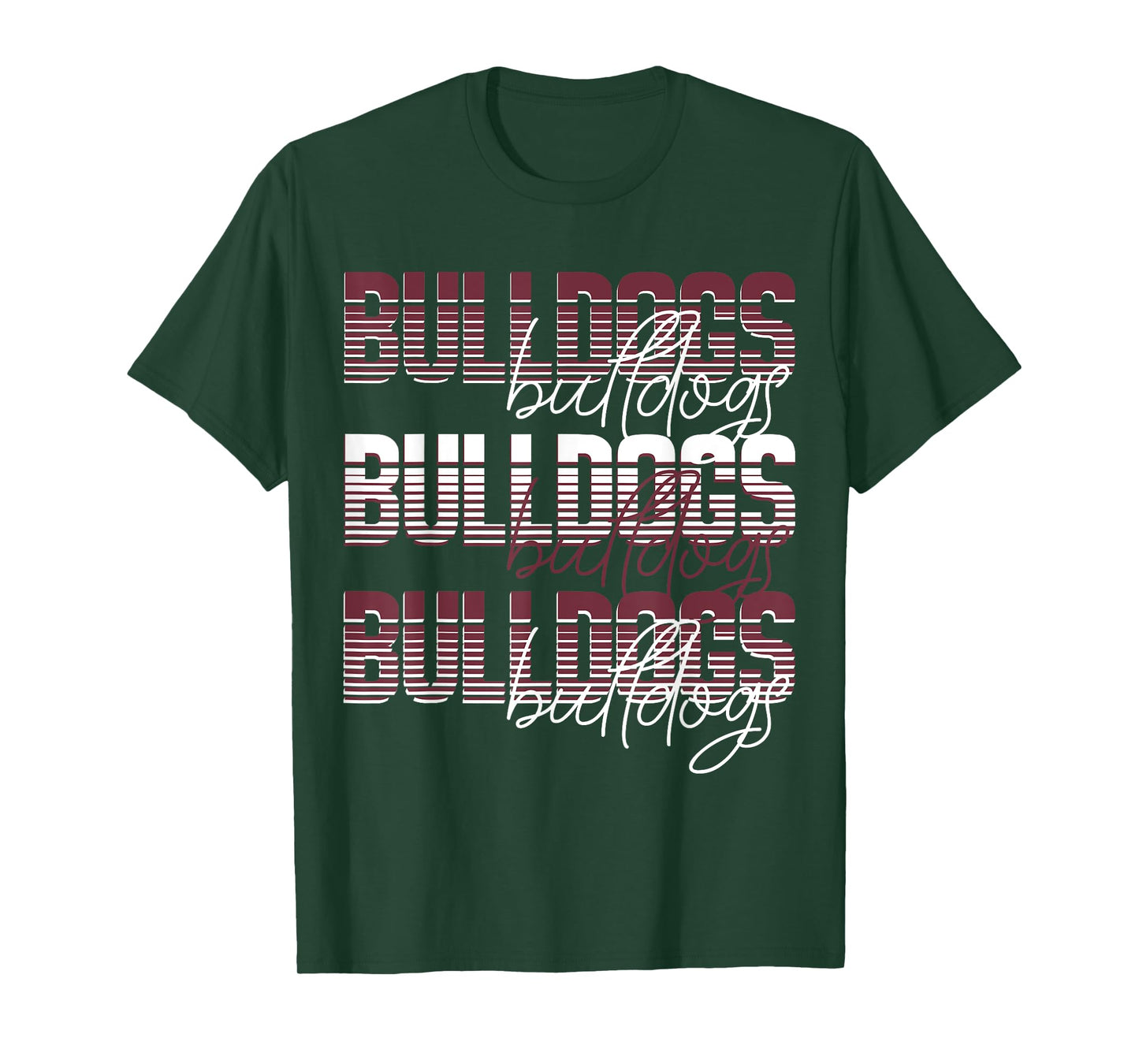 Bulldogs School Spirit Maroon Bulldog Pride Game Day mascot T-Shirt