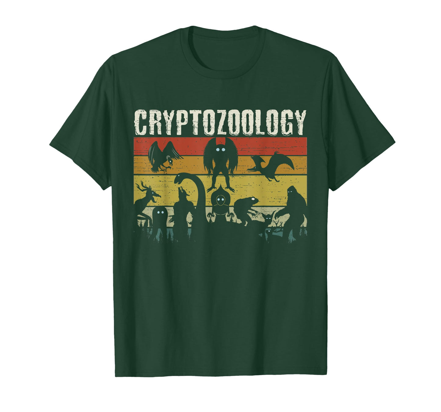 Cute Cryptid Monsters Bigfoot Mothman Dogman Cryptozoology T-Shirt