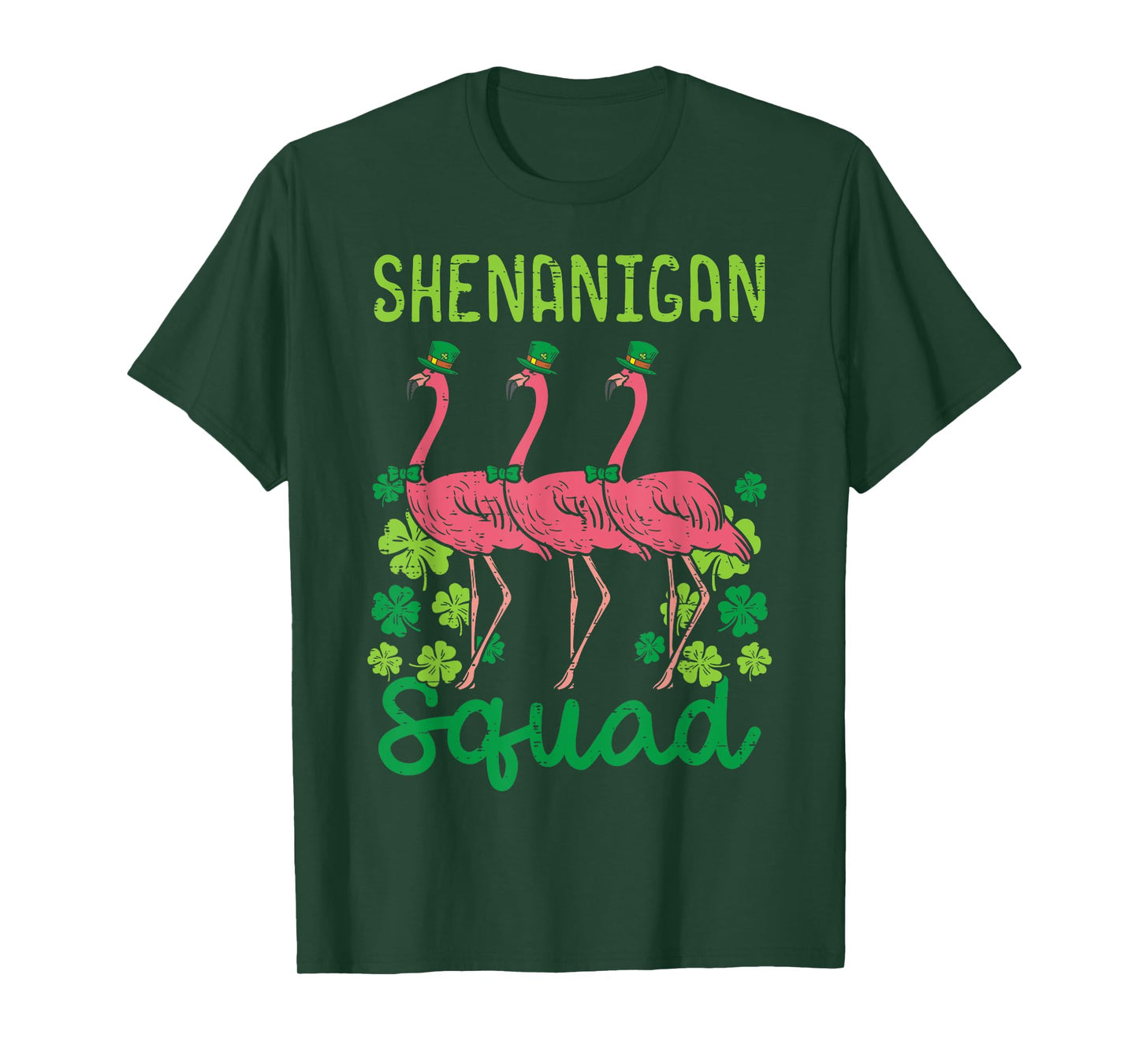 Shenanigan Squad Flamingo Cute St Patricks Day Bird Animal T-Shirt