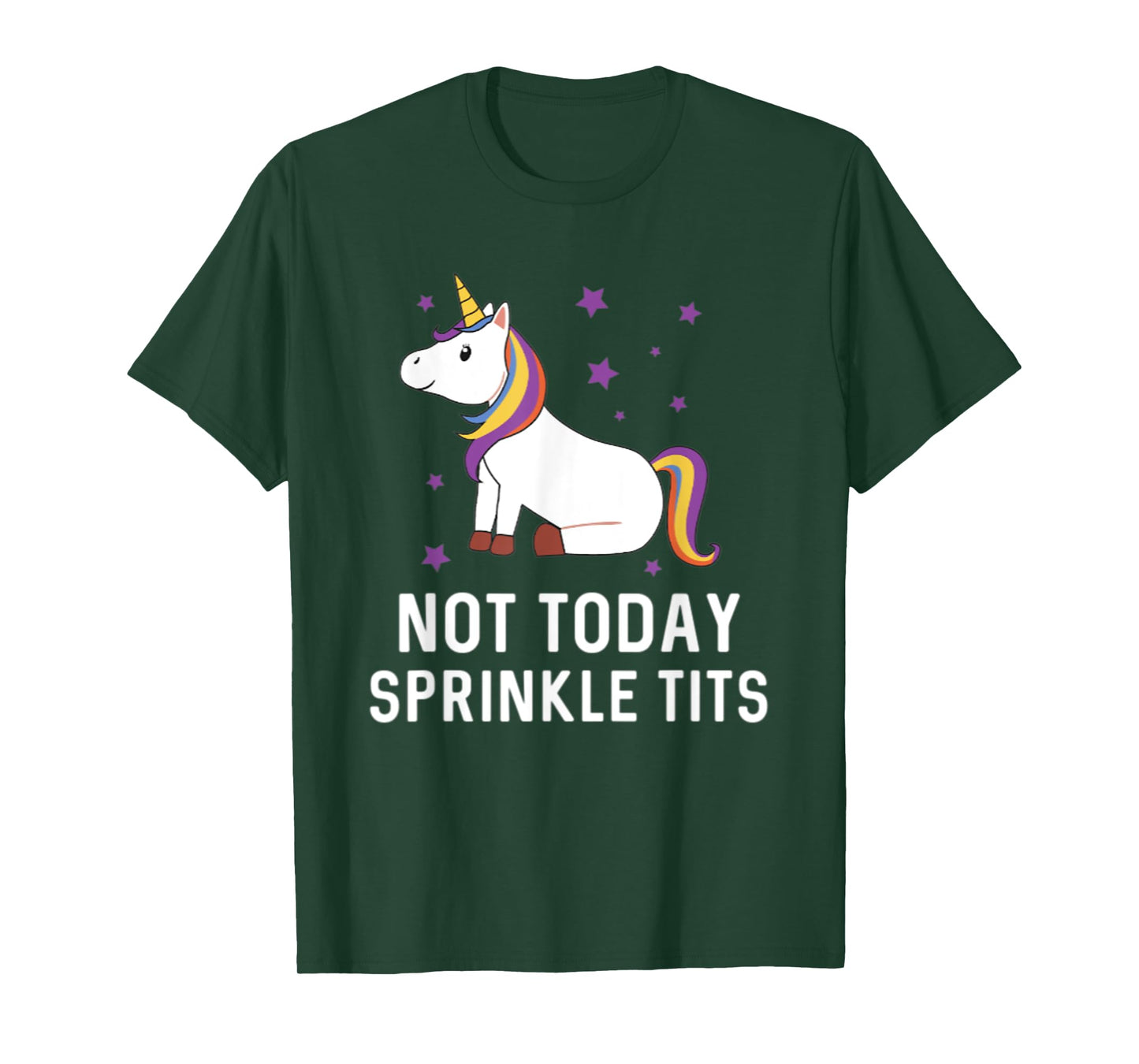 Not Today Sprinkle Tits Unicorn Rainbow Majestic Magical T-Shirt