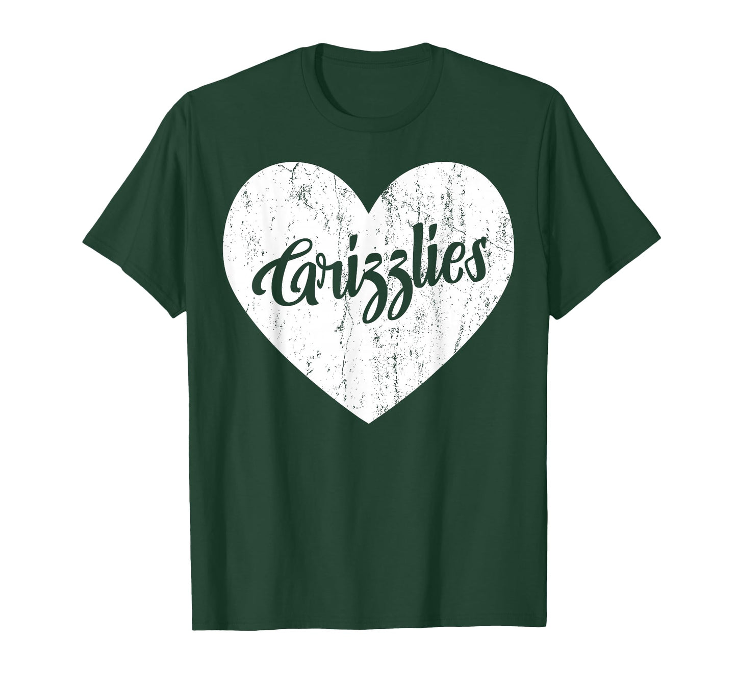 Grizzlies School Sports Fan Team Spirit Mascot Heart Gift T-Shirt
