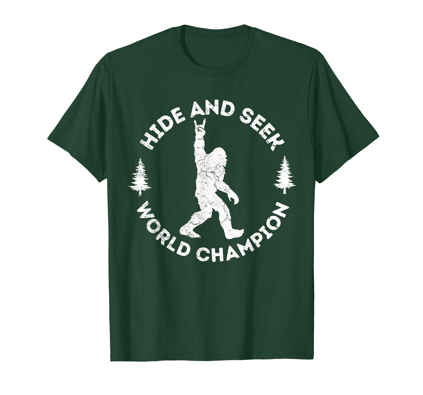 Bigfoot Hide And Seek Champion Funny Sasquatch Retro Vintage T-Shirt