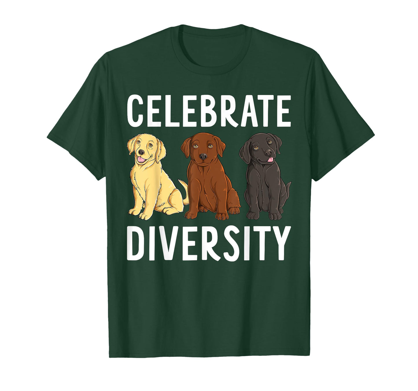 Funny Labrador Puppies Celebrate Diversity Labrador Dog T-Shirt
