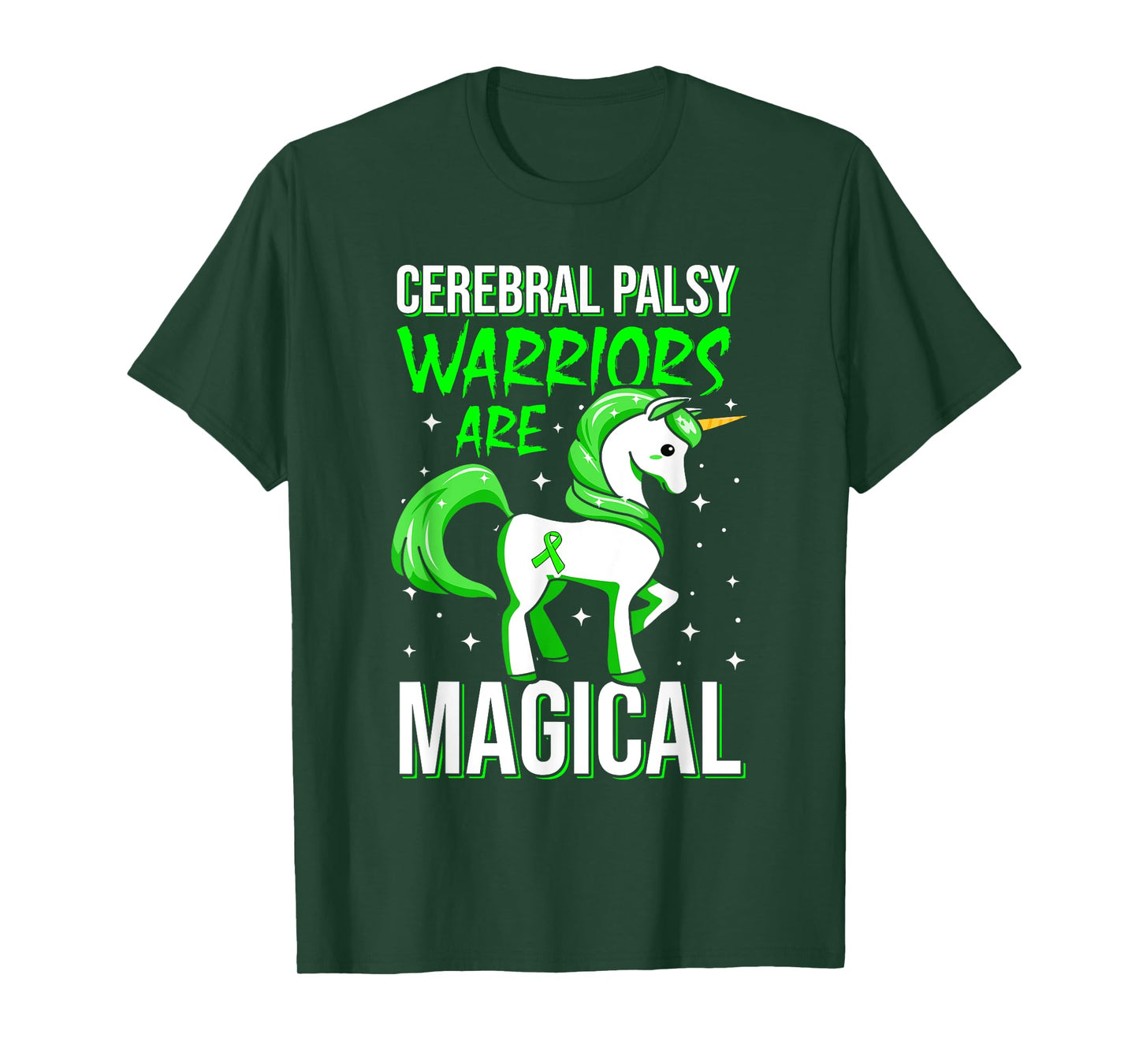 Cerebral Palsy Awareness Unicorn Warrior Magical Ribbon T-Shirt