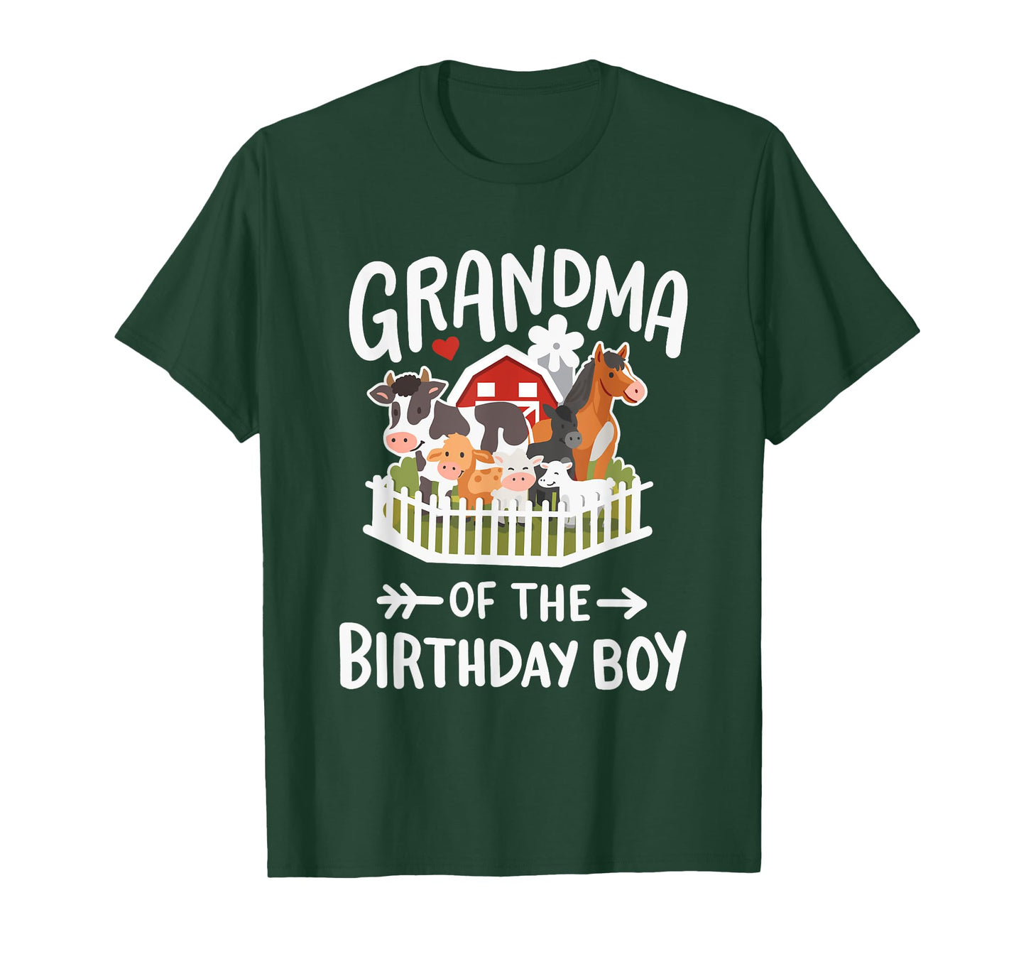 Grandma Of The Birthday Boy Farm Animal Bday Family Matching T-Shirt