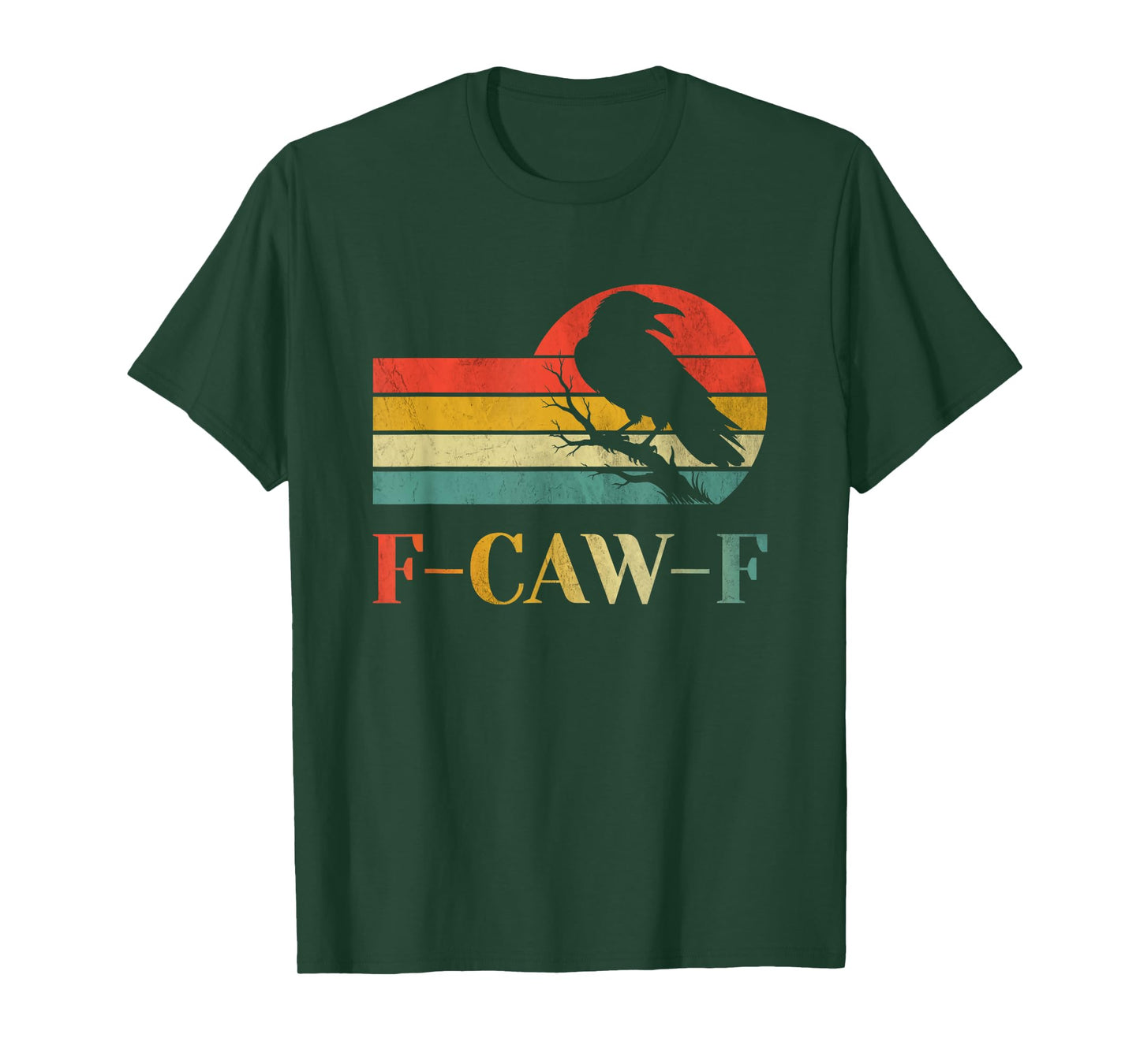 Retro Sunset Vintage F-Caw-F Black Crow Black Bird T-Shirt